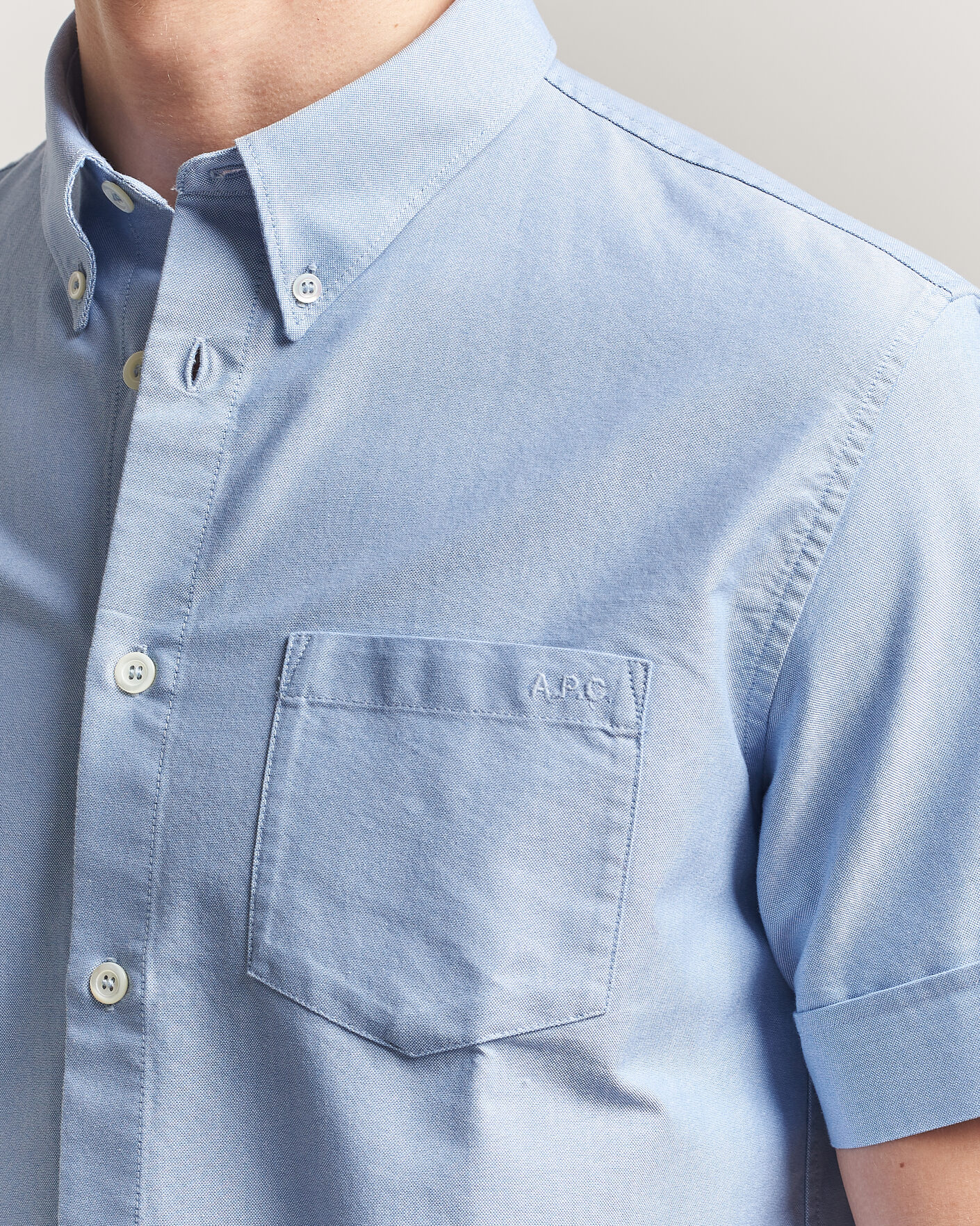 Hombres | Camisas | A.P.C. | Jack Short Sleeve Shirt Light Blue