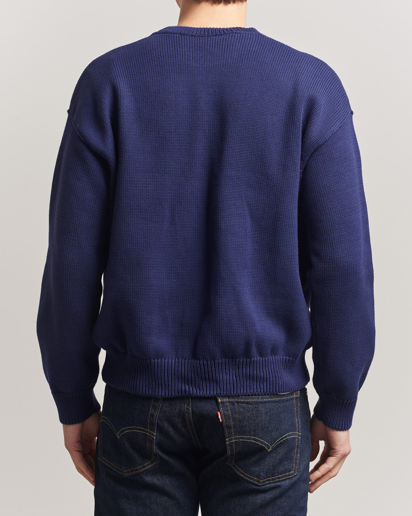 Hombres | Jerséis y prendas de punto | A.P.C. | Leo Cotton Knitted Sweater Dark Blue
