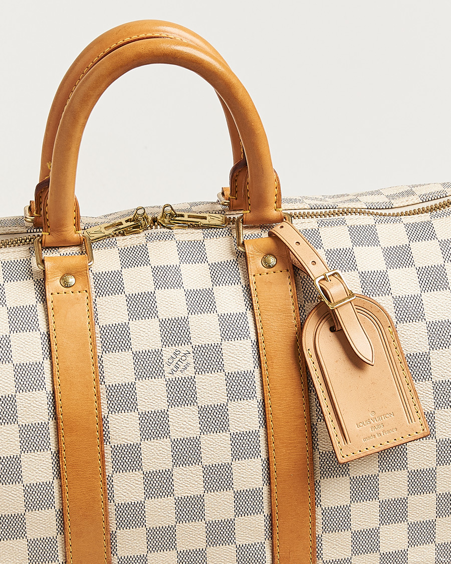 Hombres | Pre-Owned & Vintage Bags | Louis Vuitton Pre-Owned | Keepall Bandouliére Damier Azur