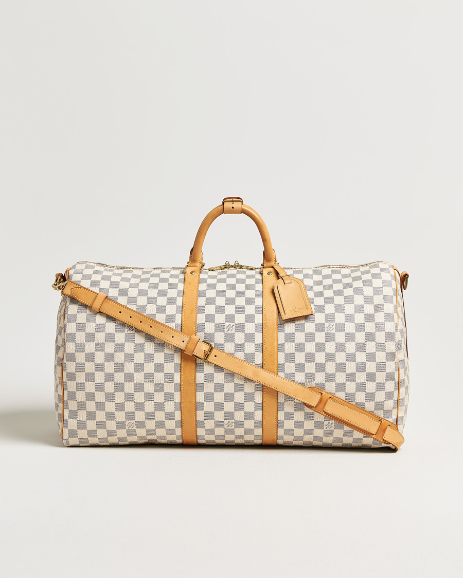 Hombres | Pre-Owned & Vintage Bags | Louis Vuitton Pre-Owned | Keepall Bandouliére Damier Azur