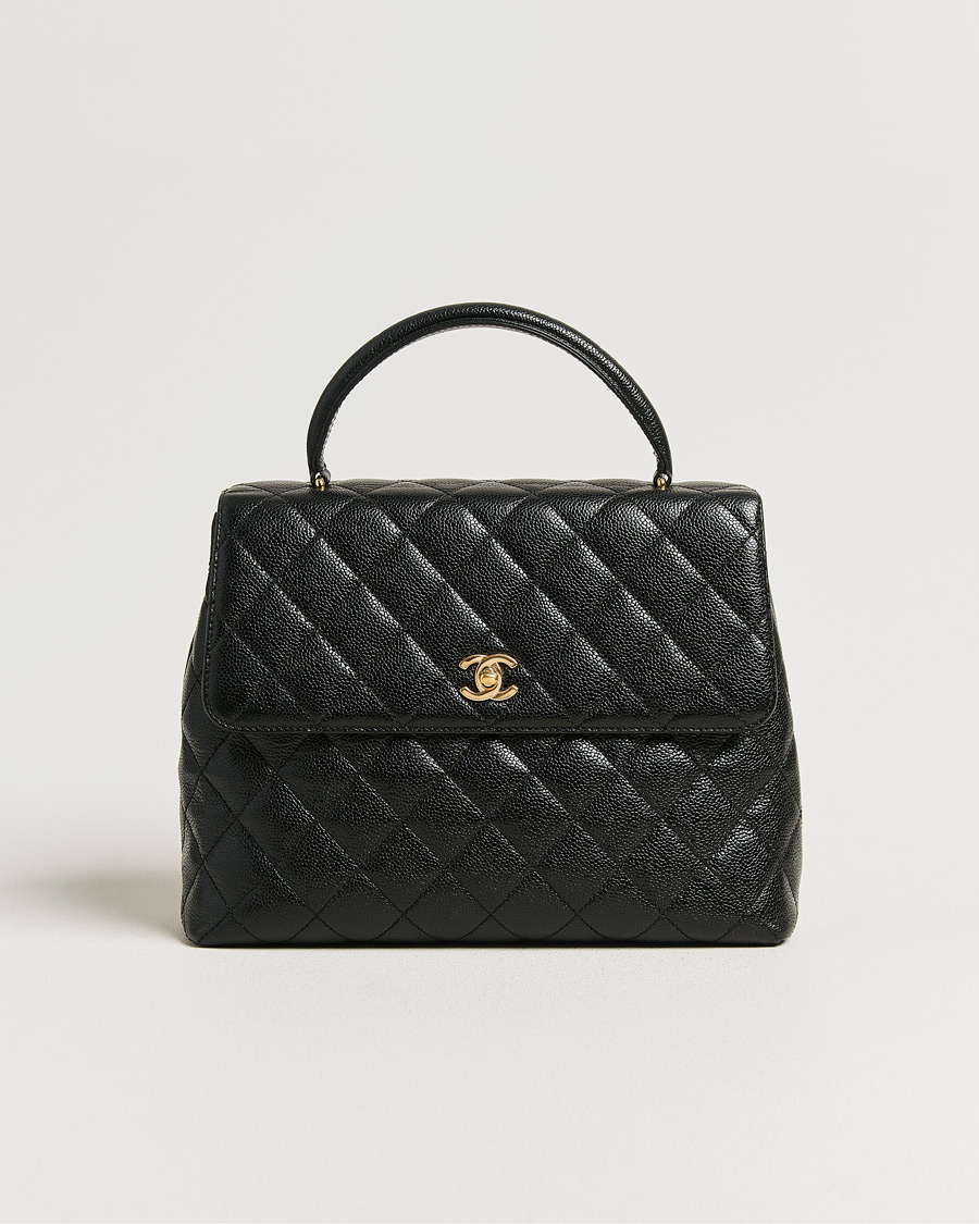 Hombres | Pre-Owned & Vintage Bags | Chanel Pre-Owned | Kelly Top Handle Bag Caviar Black