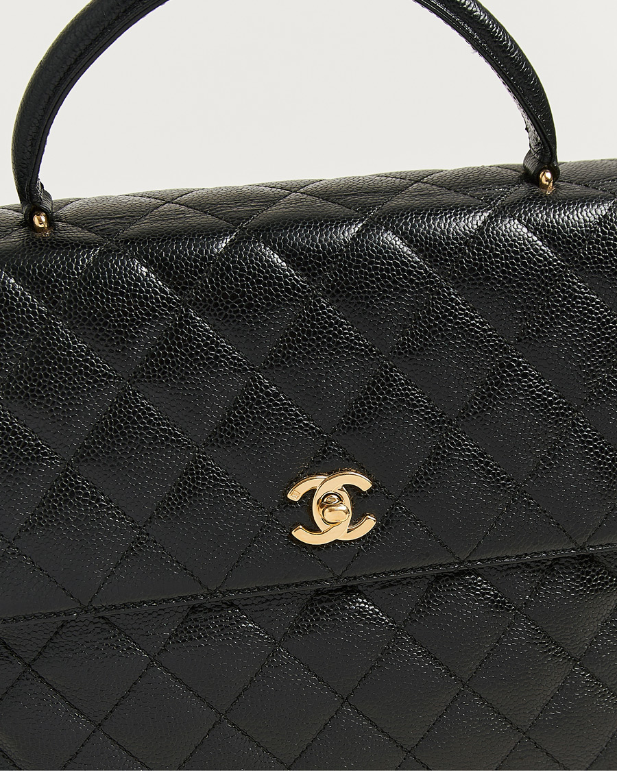 Hombres | Pre-Owned & Vintage Bags | Chanel Pre-Owned | Kelly Top Handle Bag Caviar Black