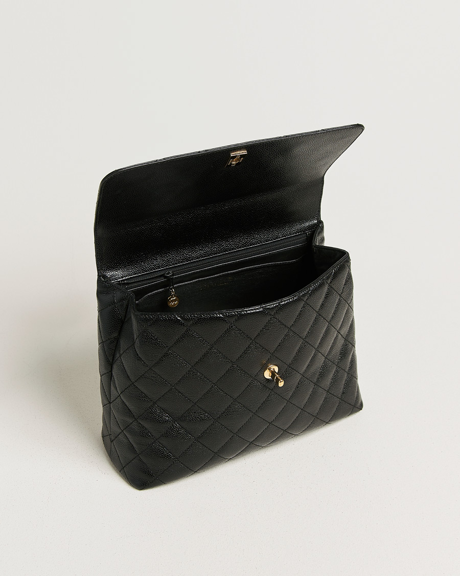 Hombres | Pre-Owned & Vintage Bags | Chanel Pre-Owned | Kelly Top Handle Bag Caviar Black