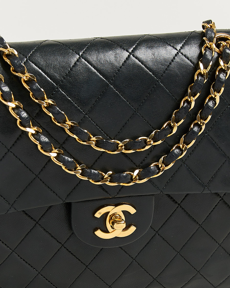 Hombres | Pre-Owned & Vintage Bags | Chanel Pre-Owned | Single Flap Bag Lambskin Black
