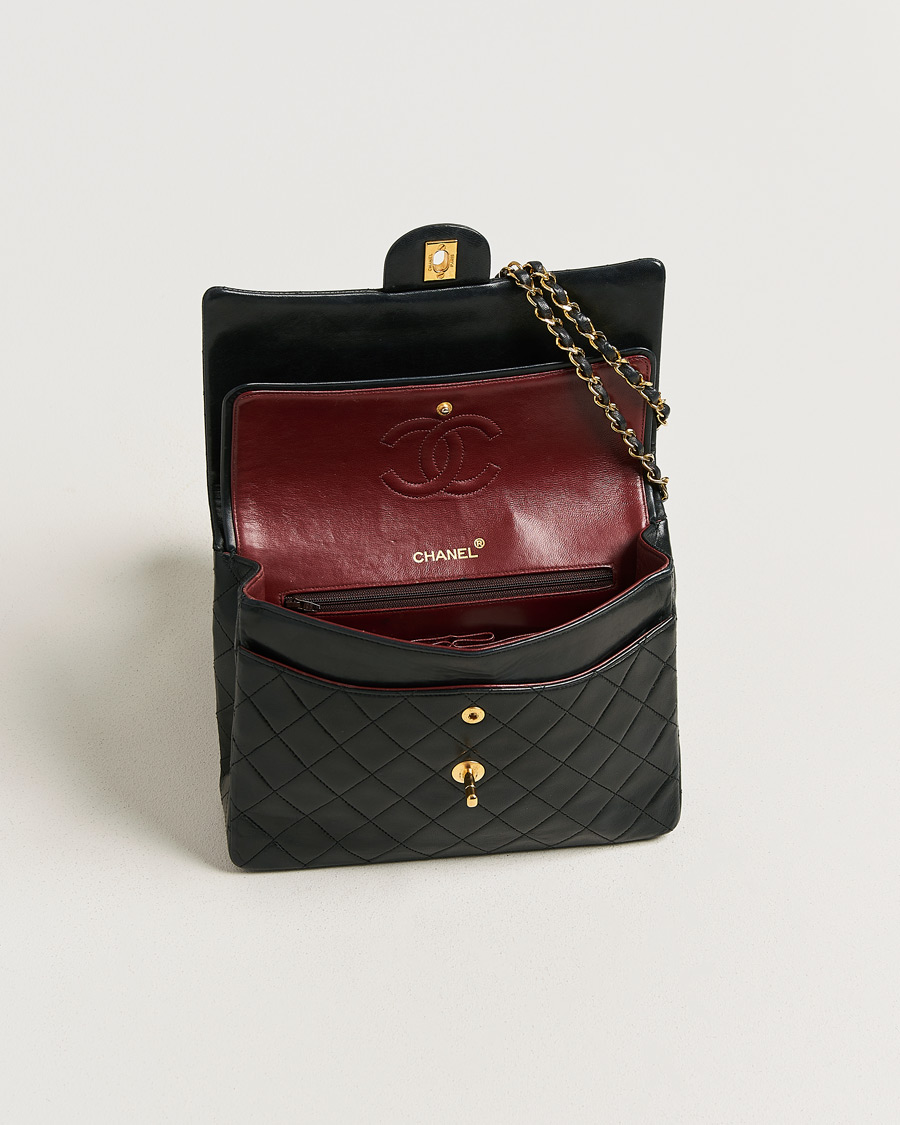 Hombres | Pre-Owned & Vintage Bags | Chanel Pre-Owned | Single Flap Bag Lambskin Black