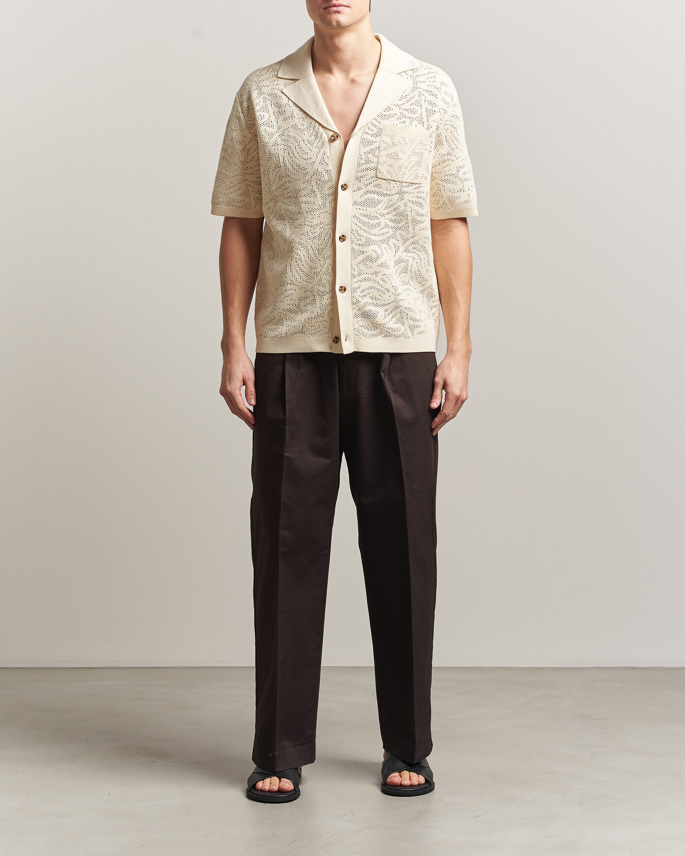 Hombres | Camisas | Drôle de Monsieur | Knitted Resort Shirt Off White