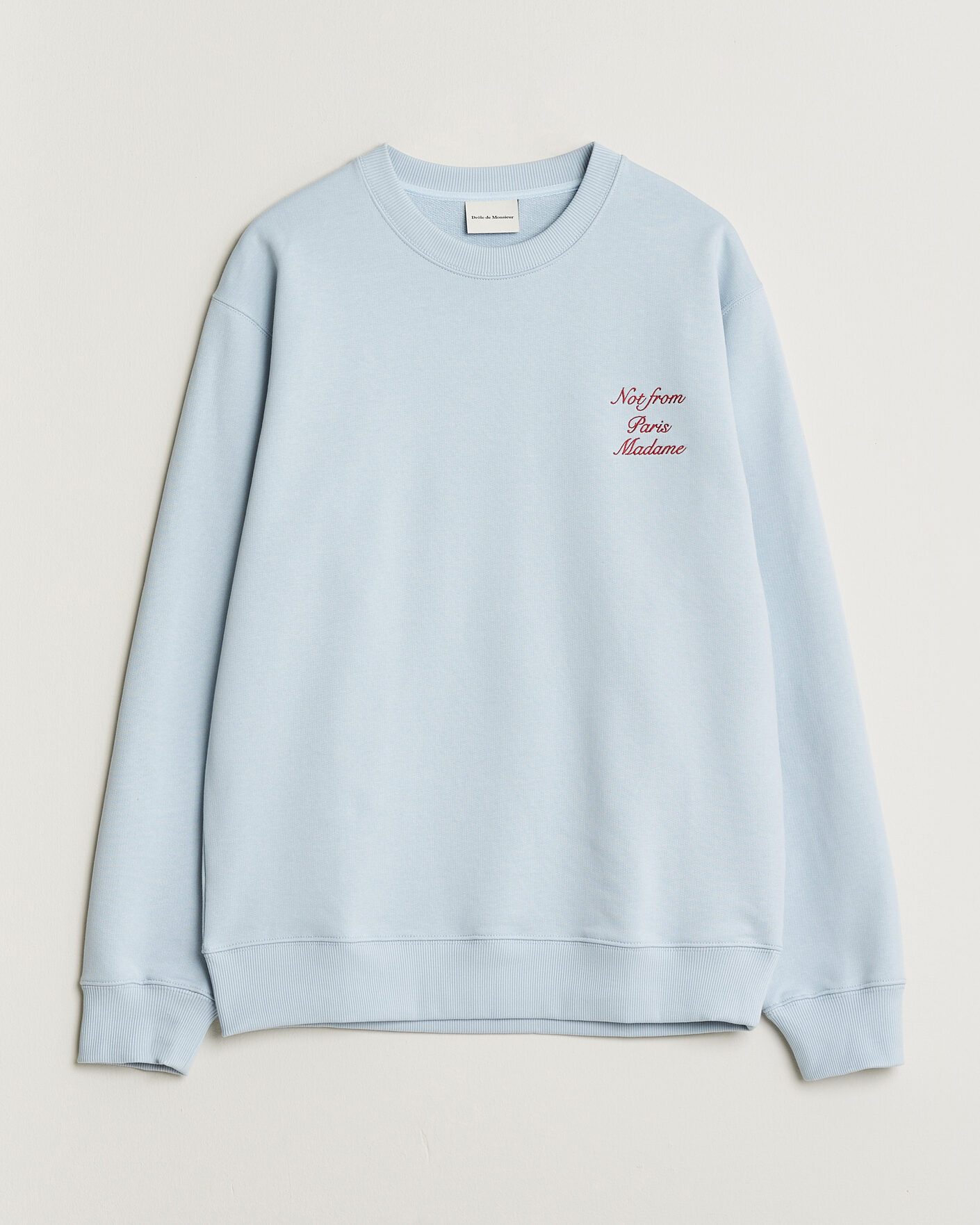 Hombres | Jerséis y prendas de punto | Drôle de Monsieur | Slogan Cursive Sweatshirt Light Blue