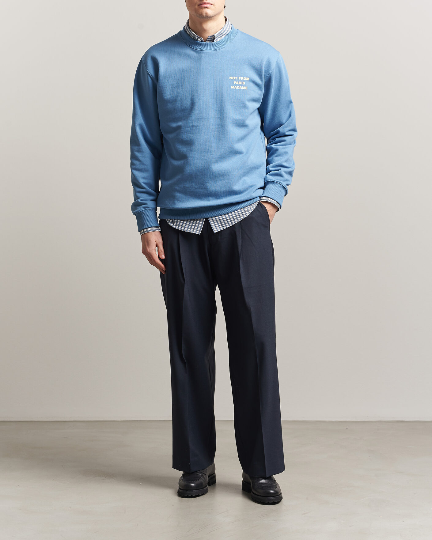 Hombres | Jerséis y prendas de punto | Drôle de Monsieur | Slogan Sweatshirt Atlantic Blue