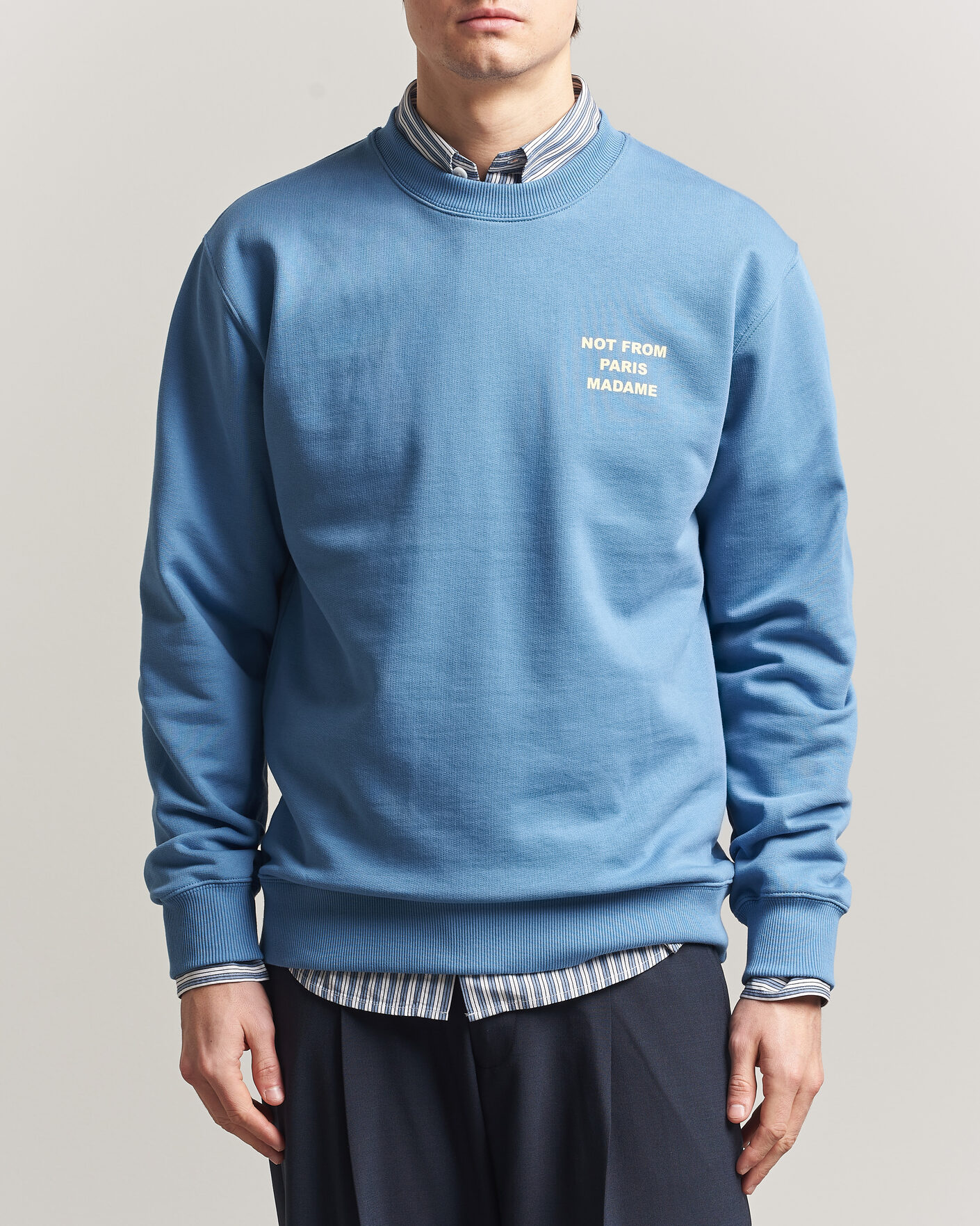 Hombres | Jerséis y prendas de punto | Drôle de Monsieur | Slogan Sweatshirt Atlantic Blue