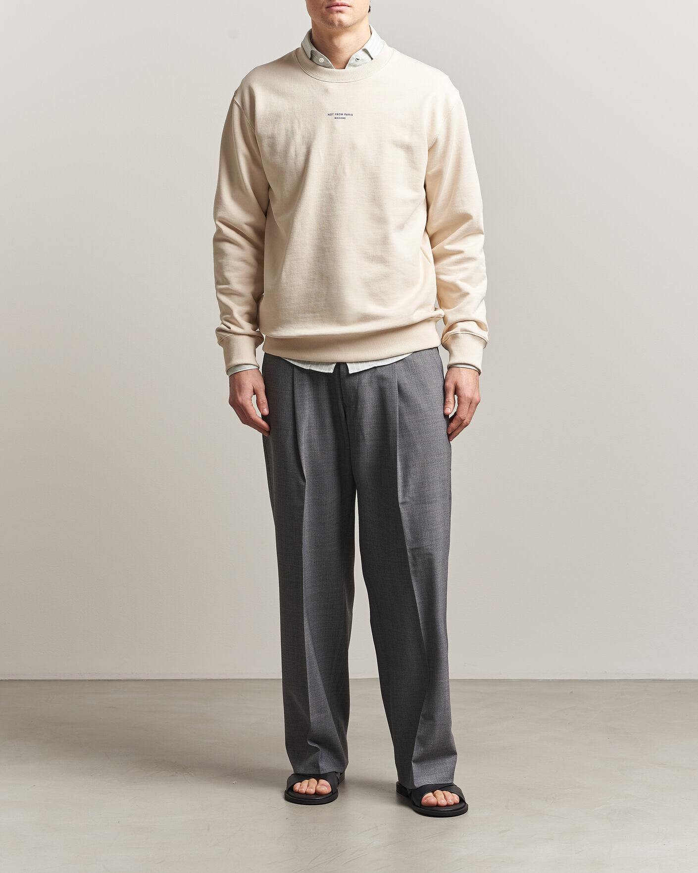 Hombres | Jerséis y prendas de punto | Drôle de Monsieur | Classic Slogan Sweatshirt Sand