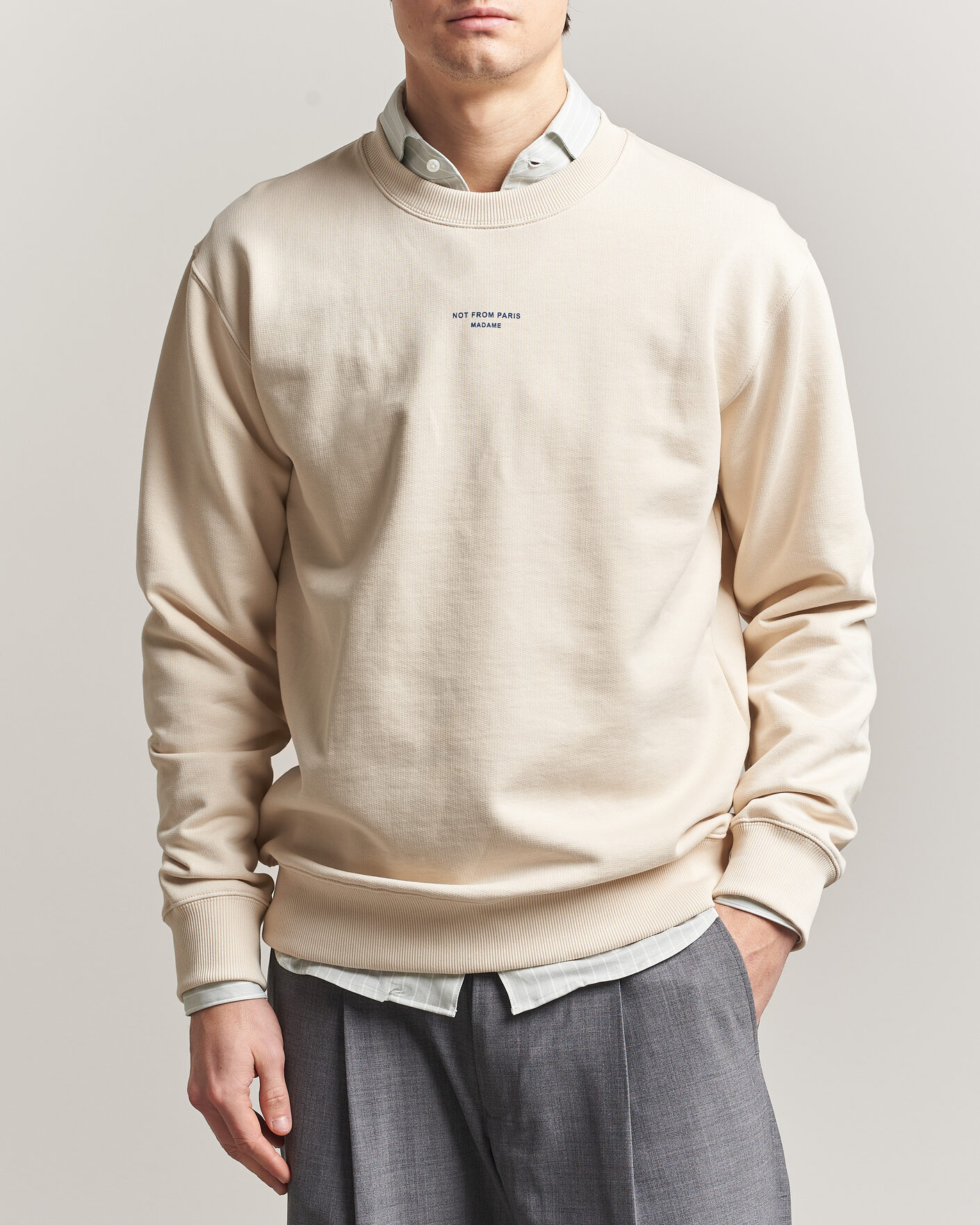 Hombres | Jerséis y prendas de punto | Drôle de Monsieur | Classic Slogan Sweatshirt Sand