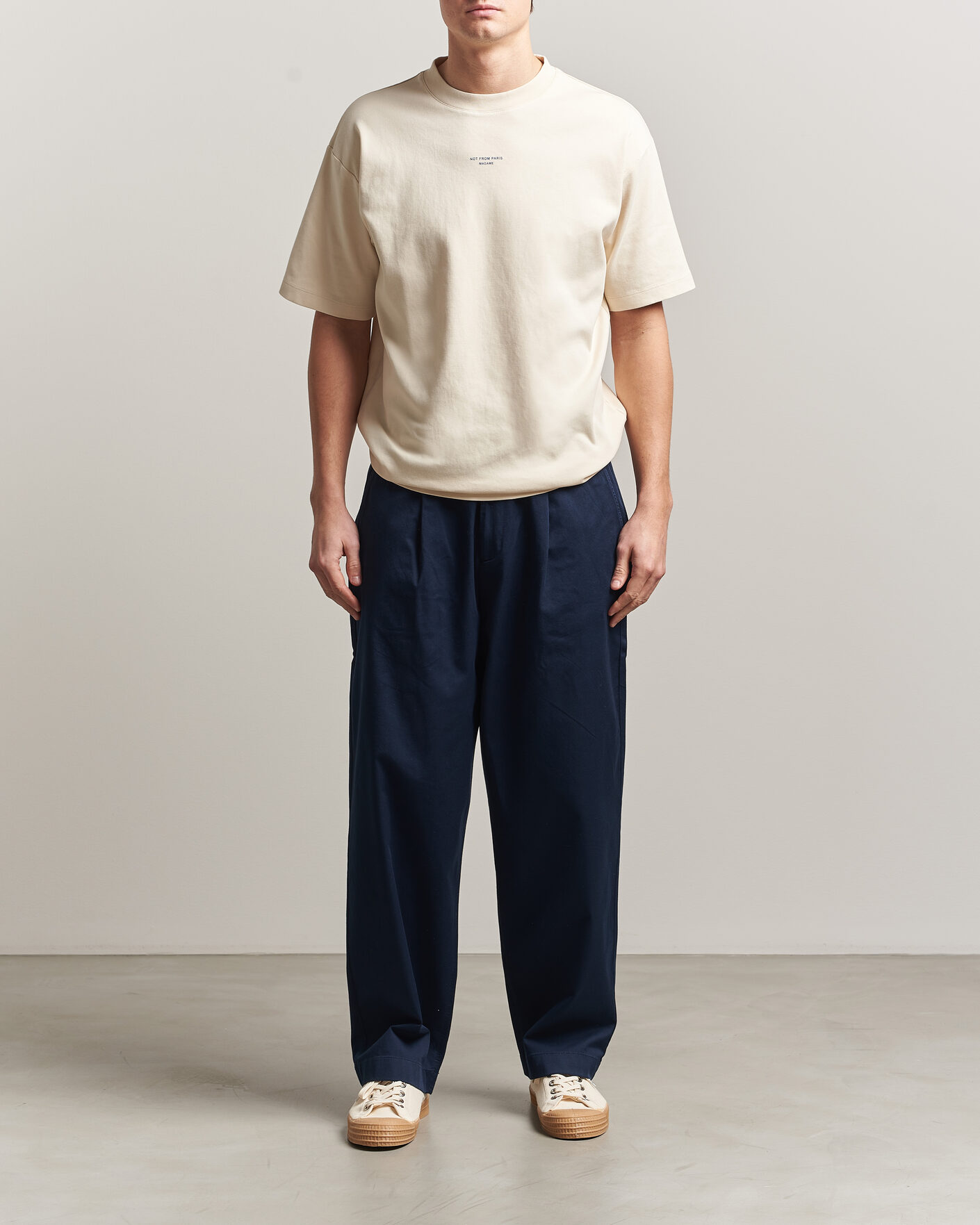 Hombres | Camisetas | Drôle de Monsieur | Classic Slogan T-Shirt Sand
