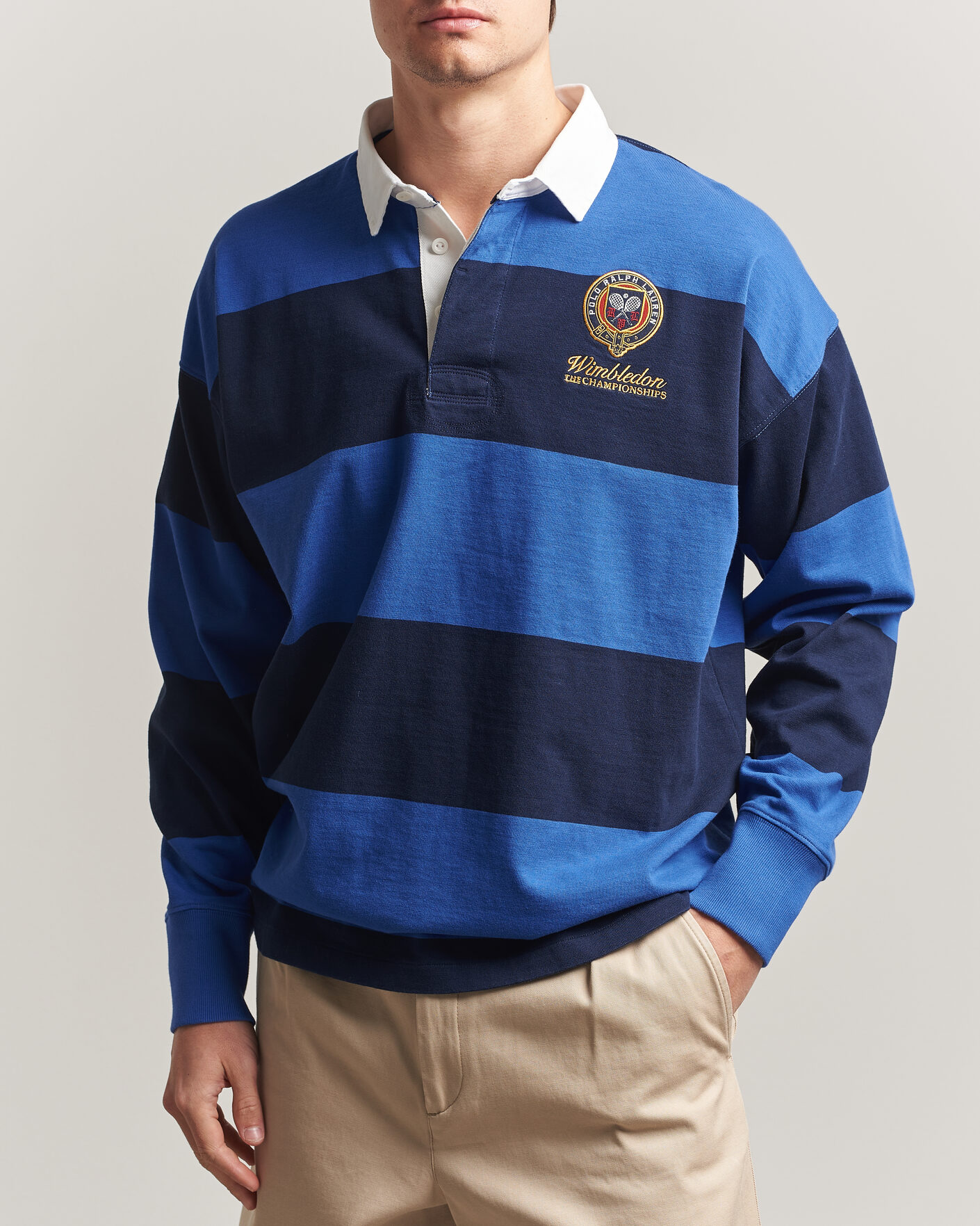 Hombres | Jerséis y prendas de punto | Polo Ralph Lauren | Striped Rugby Pullover Collegiate Blue