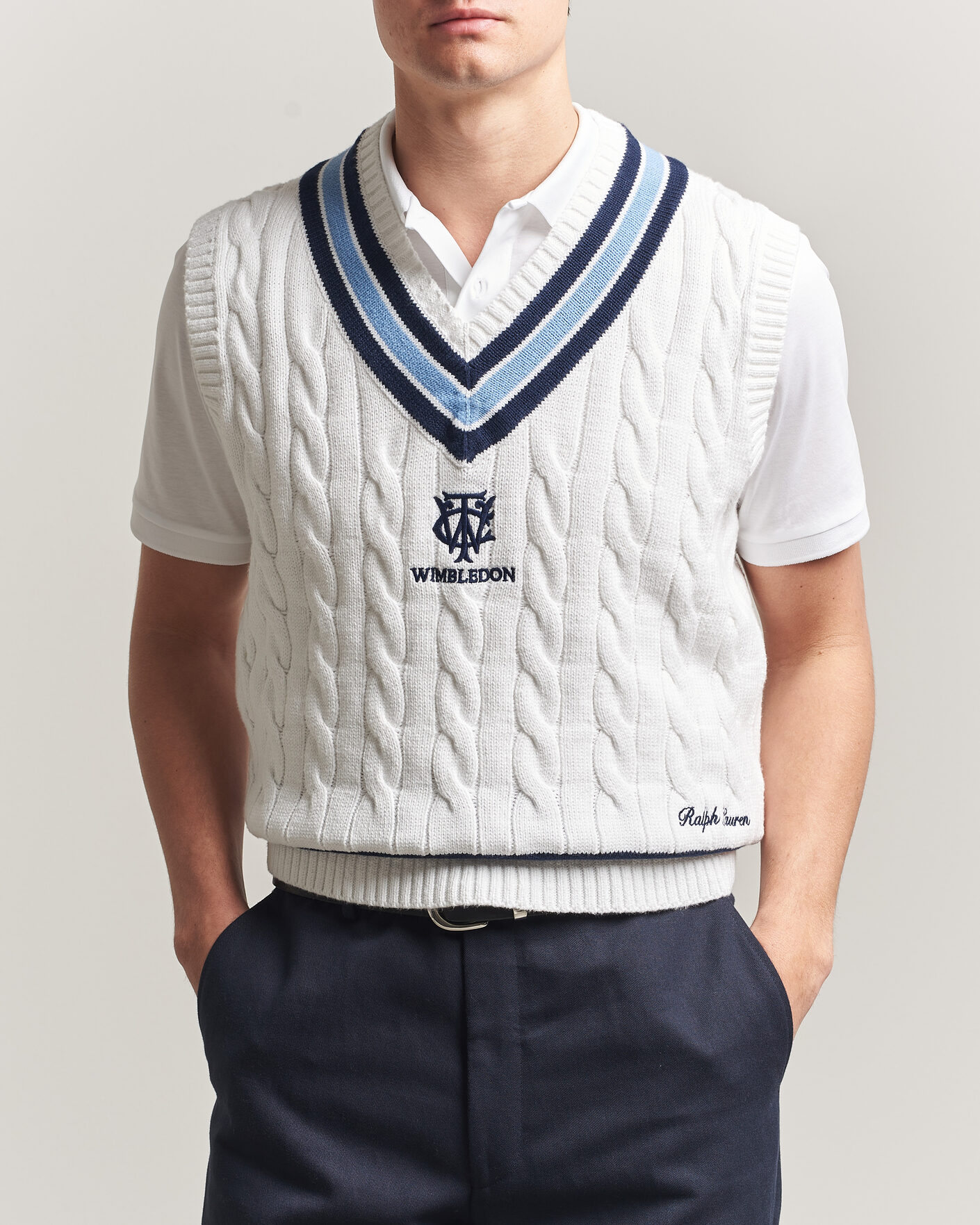 Hombres | Jerséis y prendas de punto | Polo Ralph Lauren | Cotton Cable Vest Cream Combo