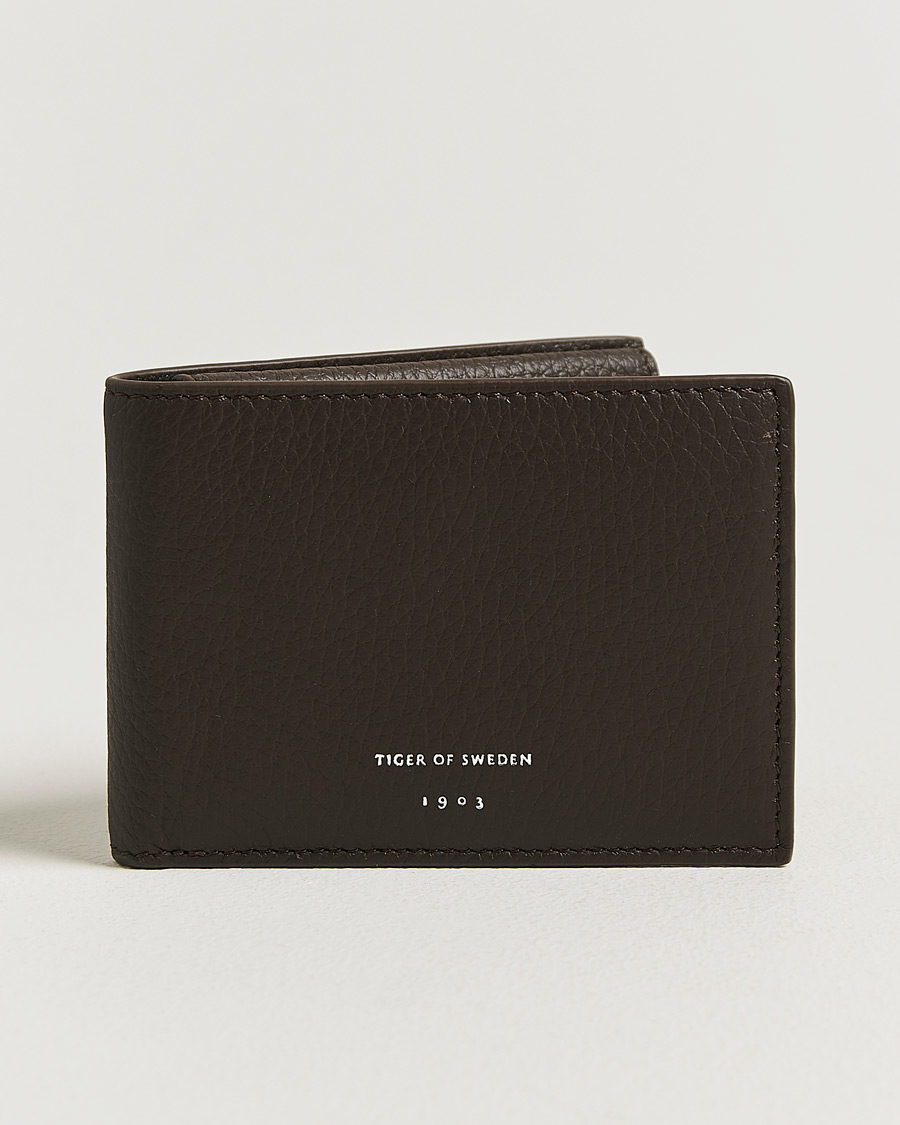 Hombres | Billeteras | Tiger of Sweden | Wivallius Leather Wallet Dark Brown