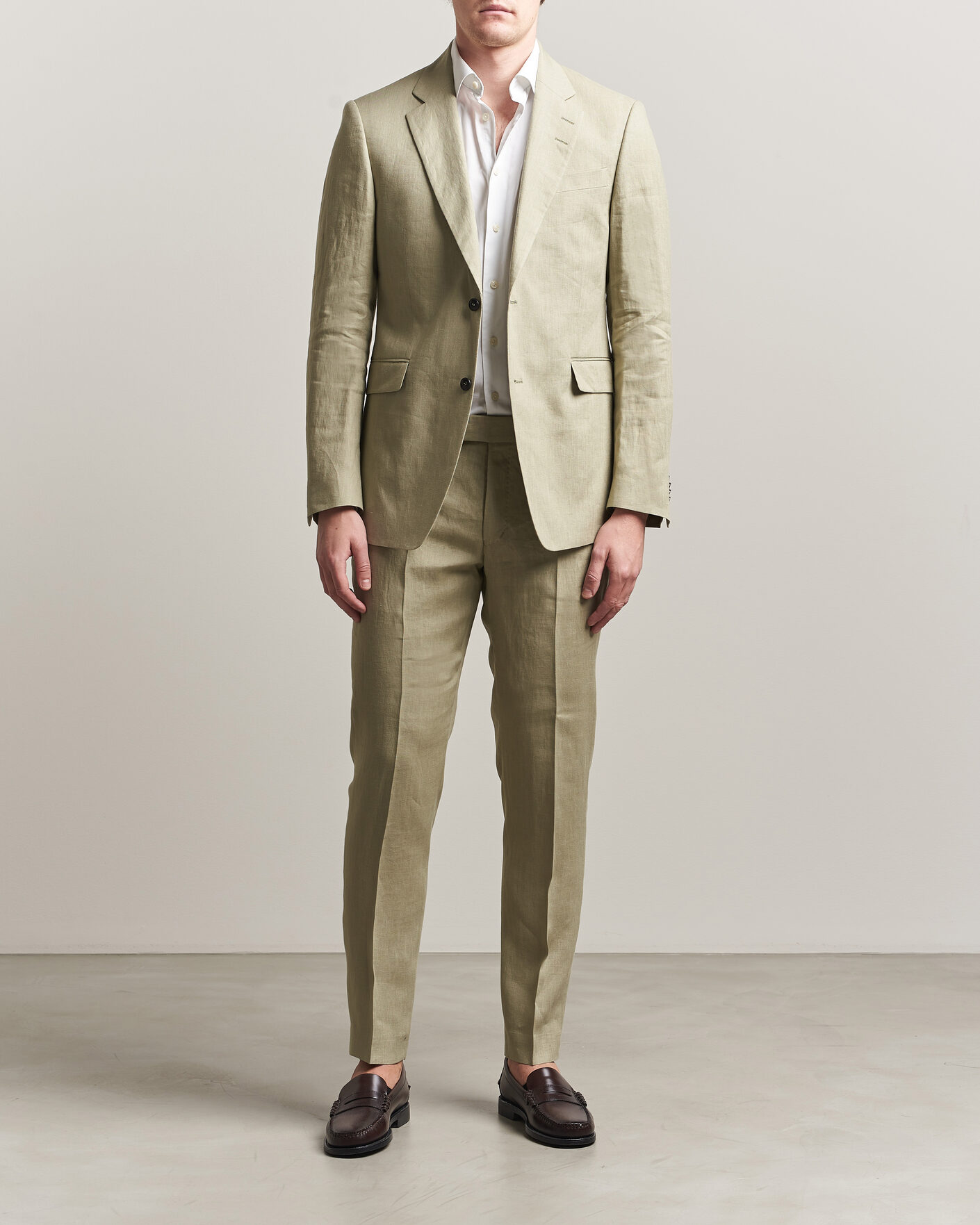 Hombres | Pantalones | Tiger of Sweden | Tenuta Linen Suit Trousers Mole