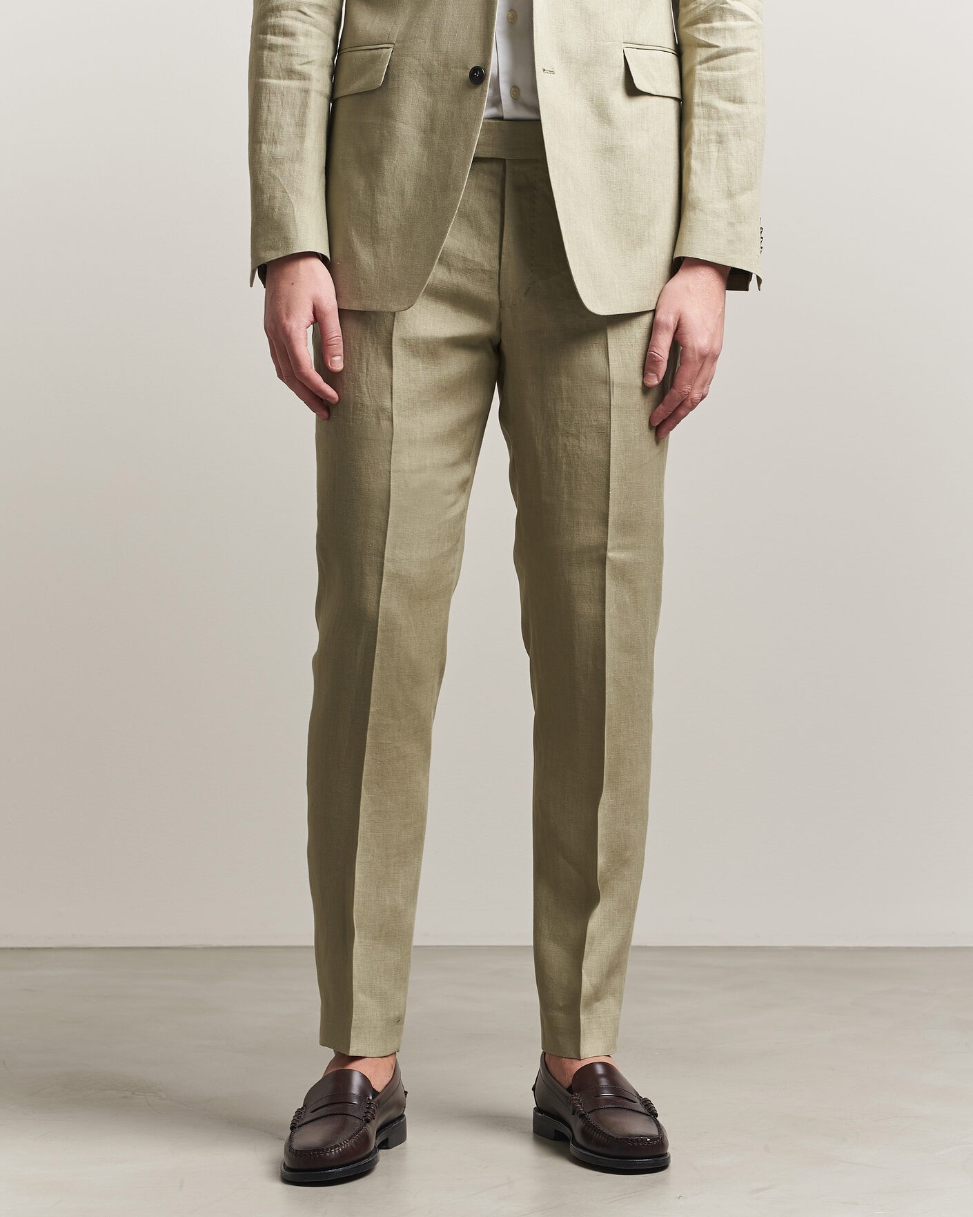 Hombres | Pantalones | Tiger of Sweden | Tenuta Linen Suit Trousers Mole