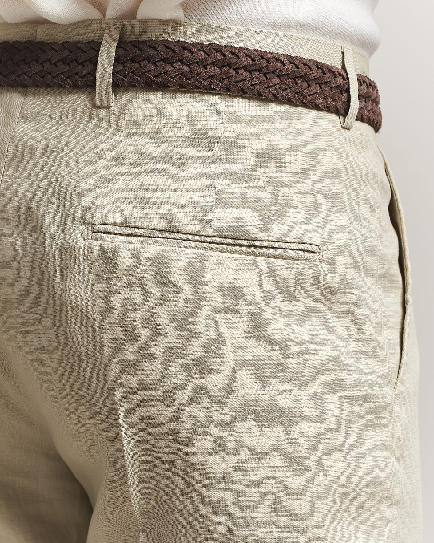 Hombres | Pantalones | Tiger of Sweden | Tenuta Linen Suit Trousers Cream Sand