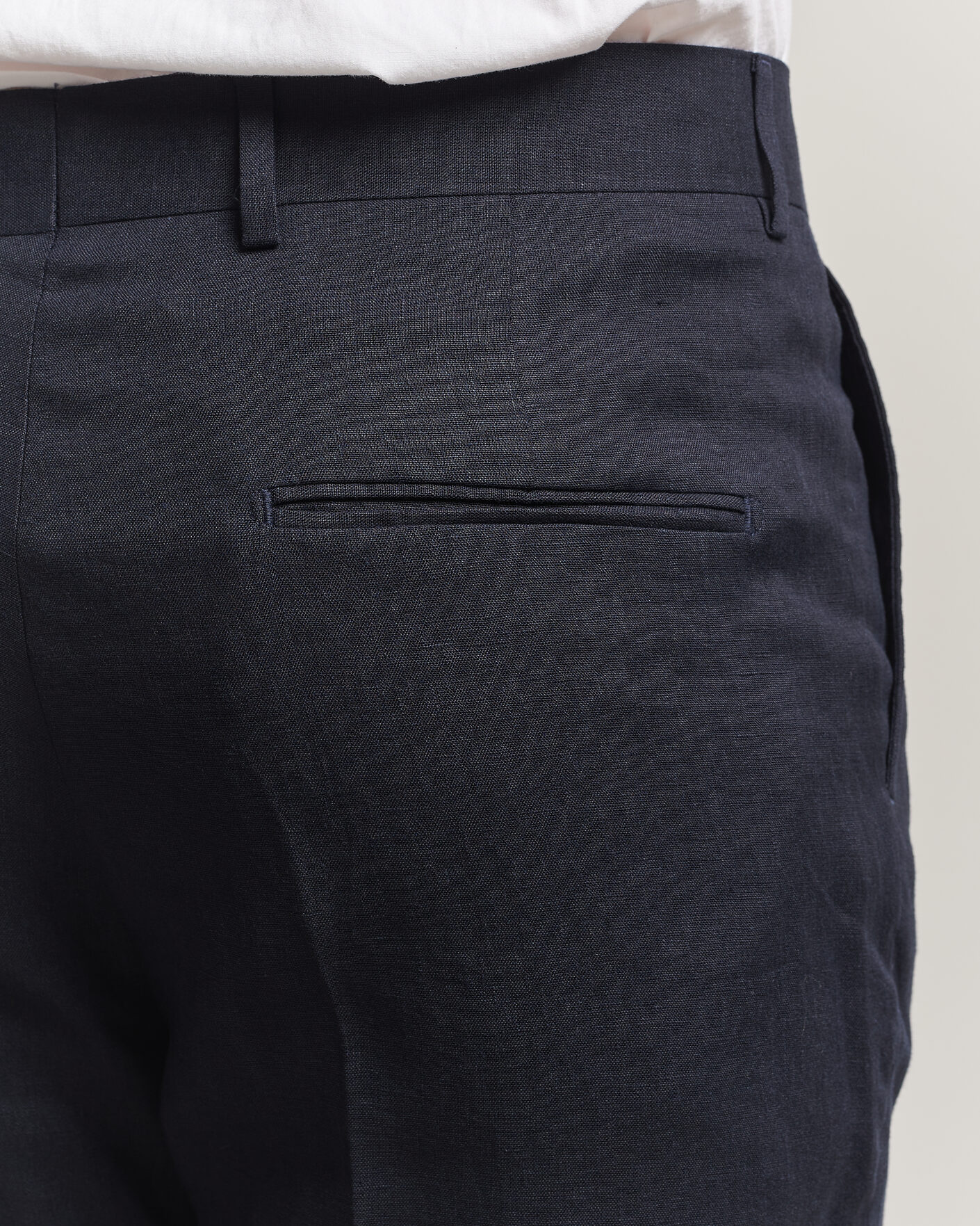 Hombres | Pantalones | Tiger of Sweden | Tenuta Linen Suit Trousers Midnight Blue