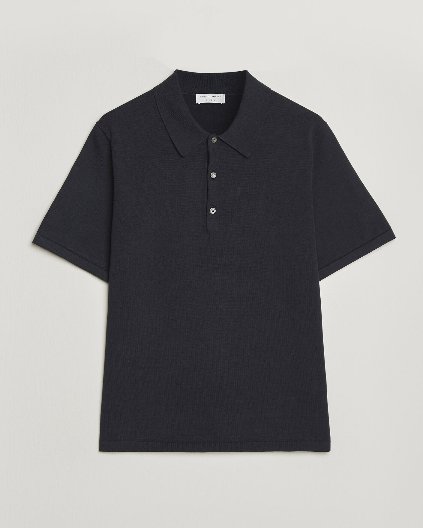 Hombres | Polos | Tiger of Sweden | Erros Cotton Knitted Polo Light Ink