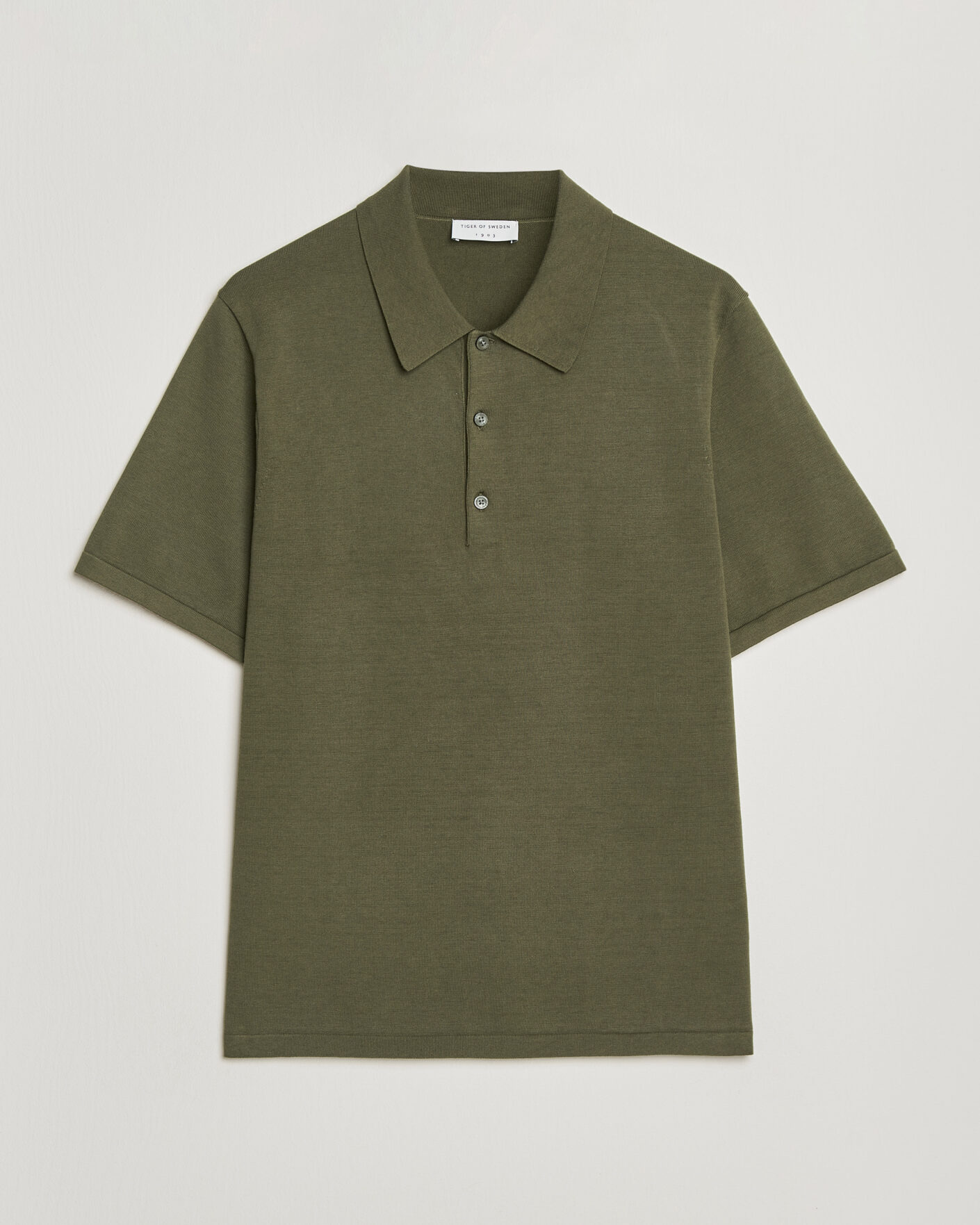 Hombres | Polos | Tiger of Sweden | Erros Cotton Knitted Polo Kalamata Green