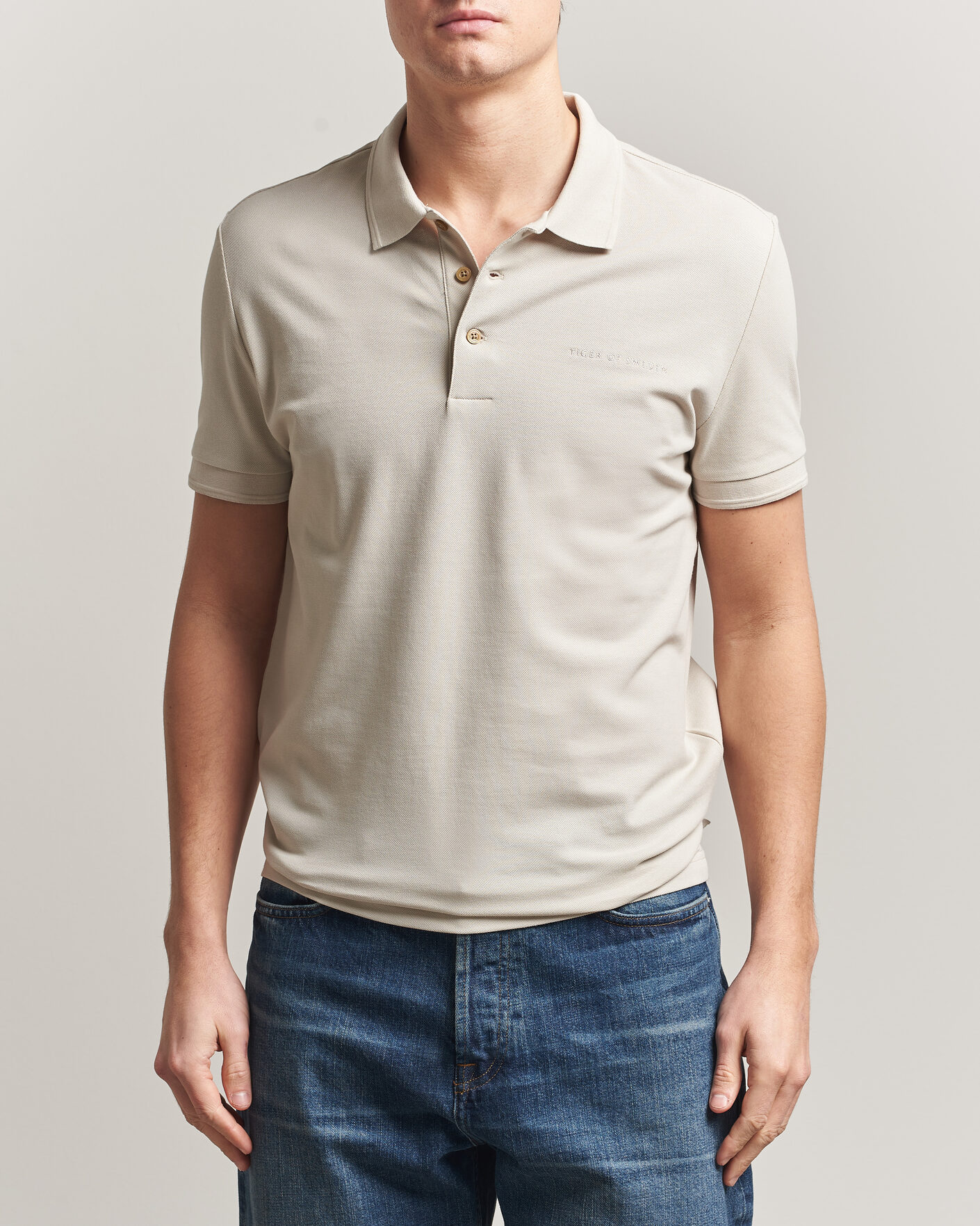 Hombres | Polos | Tiger of Sweden | Darios Polo Seline Grey