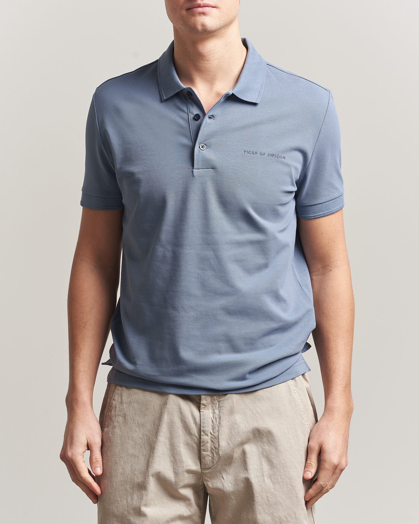 Hombres | Polos | Tiger of Sweden | Darios Polo Dull Blue