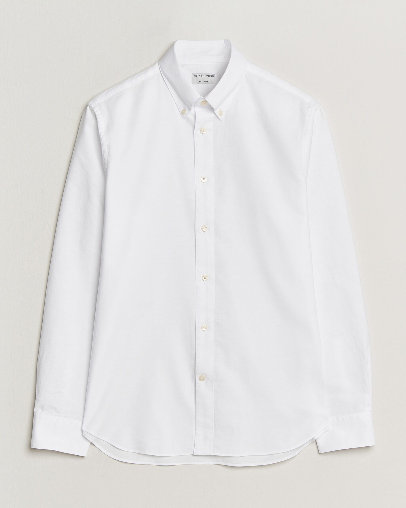 Hombres | Camisas | Tiger of Sweden | Bjorn Oxford Shirt Pure White