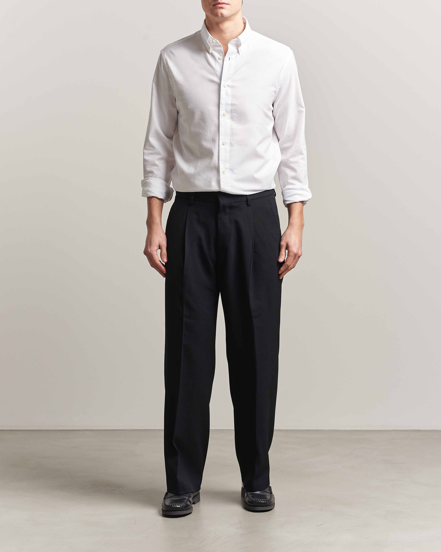 Hombres | Camisas | Tiger of Sweden | Bjorn Oxford Shirt Pure White