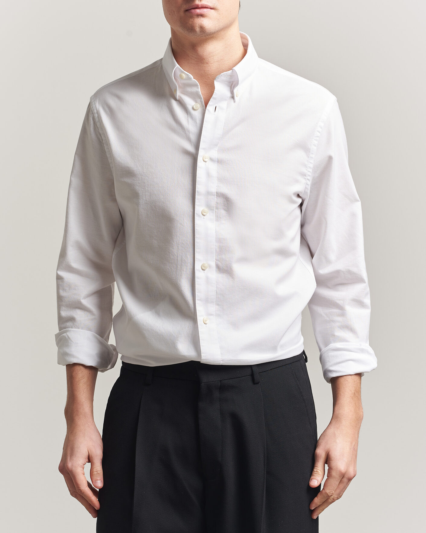 Hombres | Camisas | Tiger of Sweden | Bjorn Oxford Shirt Pure White