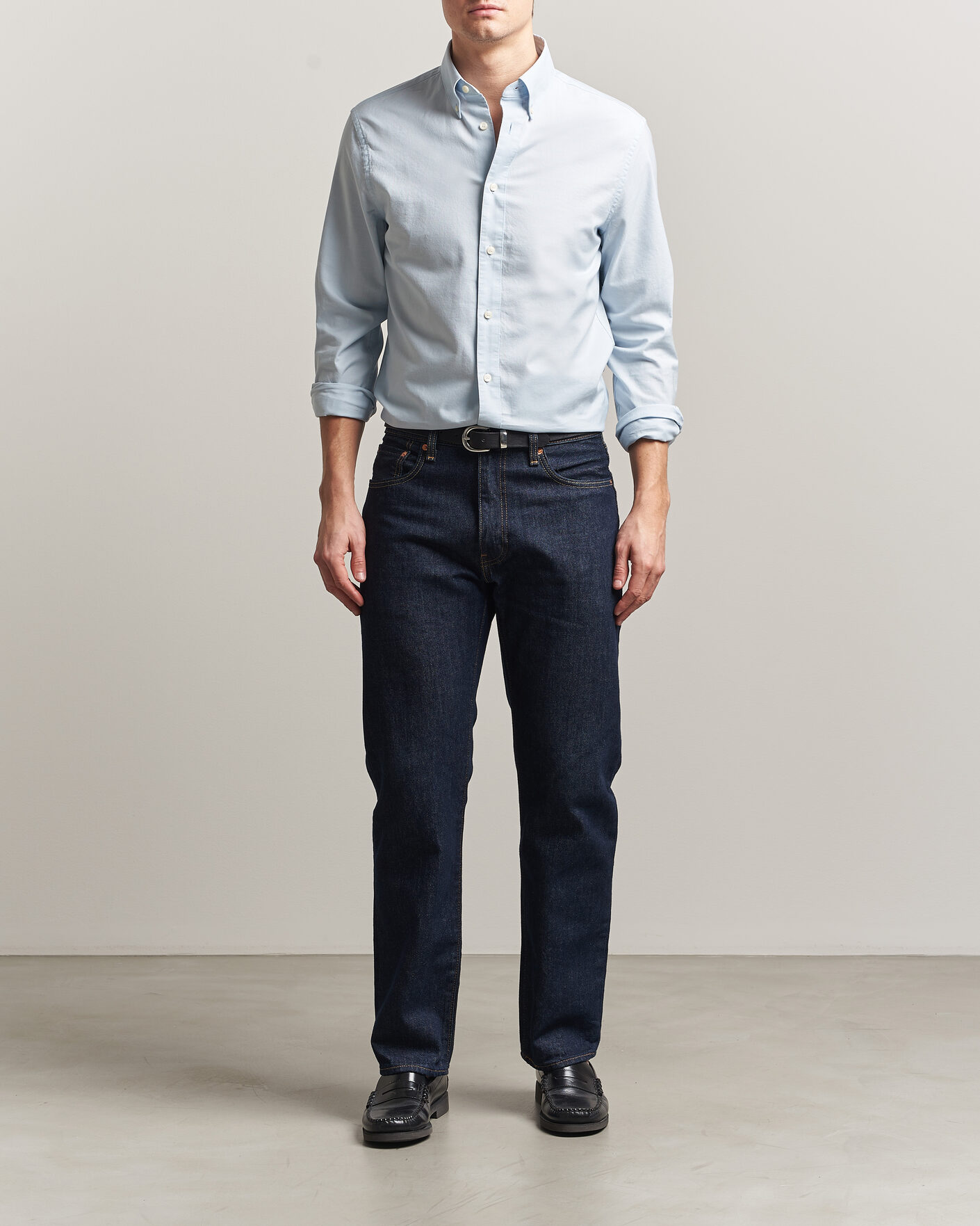 Hombres | Camisas | Tiger of Sweden | Bjorn Oxford Shirt Light Blue