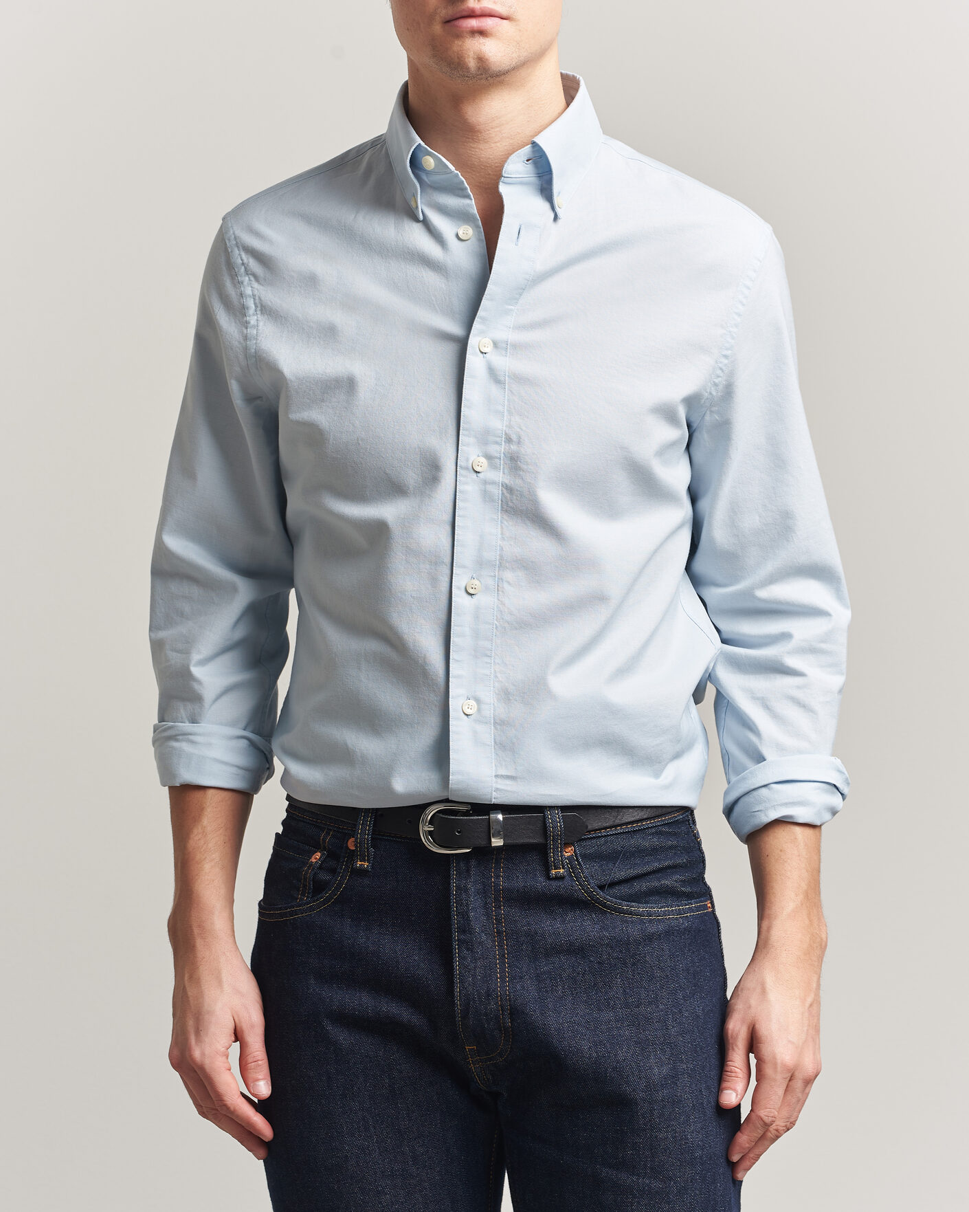 Hombres | Camisas | Tiger of Sweden | Bjorn Oxford Shirt Light Blue