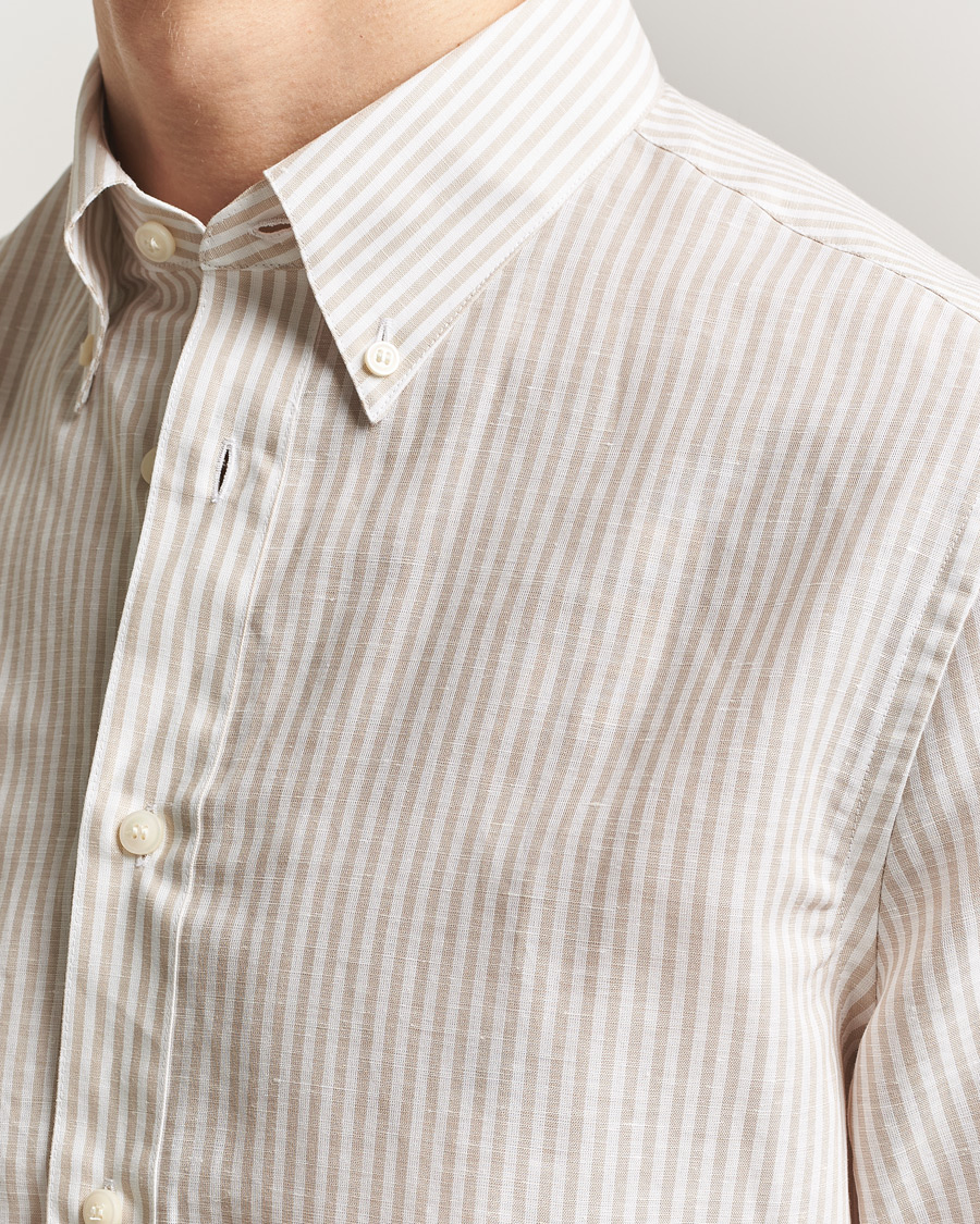 Hombres | Camisas | Tiger of Sweden | Bjorn Cotton/Linen Striped Shirt Tehina