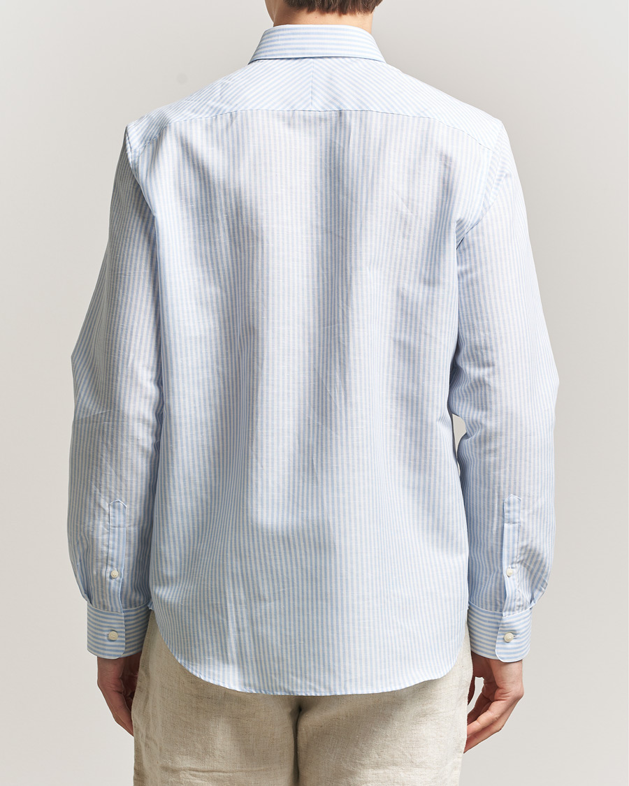 Hombres | Camisas | Tiger of Sweden | Bjorn Cotton/Linen Striped Shirt Heaven