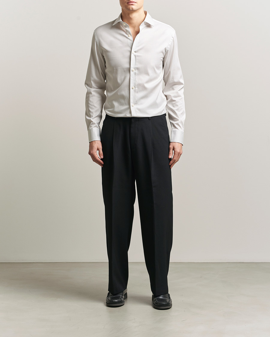 Hombres | Camisas | Tiger of Sweden | Adley Cotton Striped Shirt Seline Grey