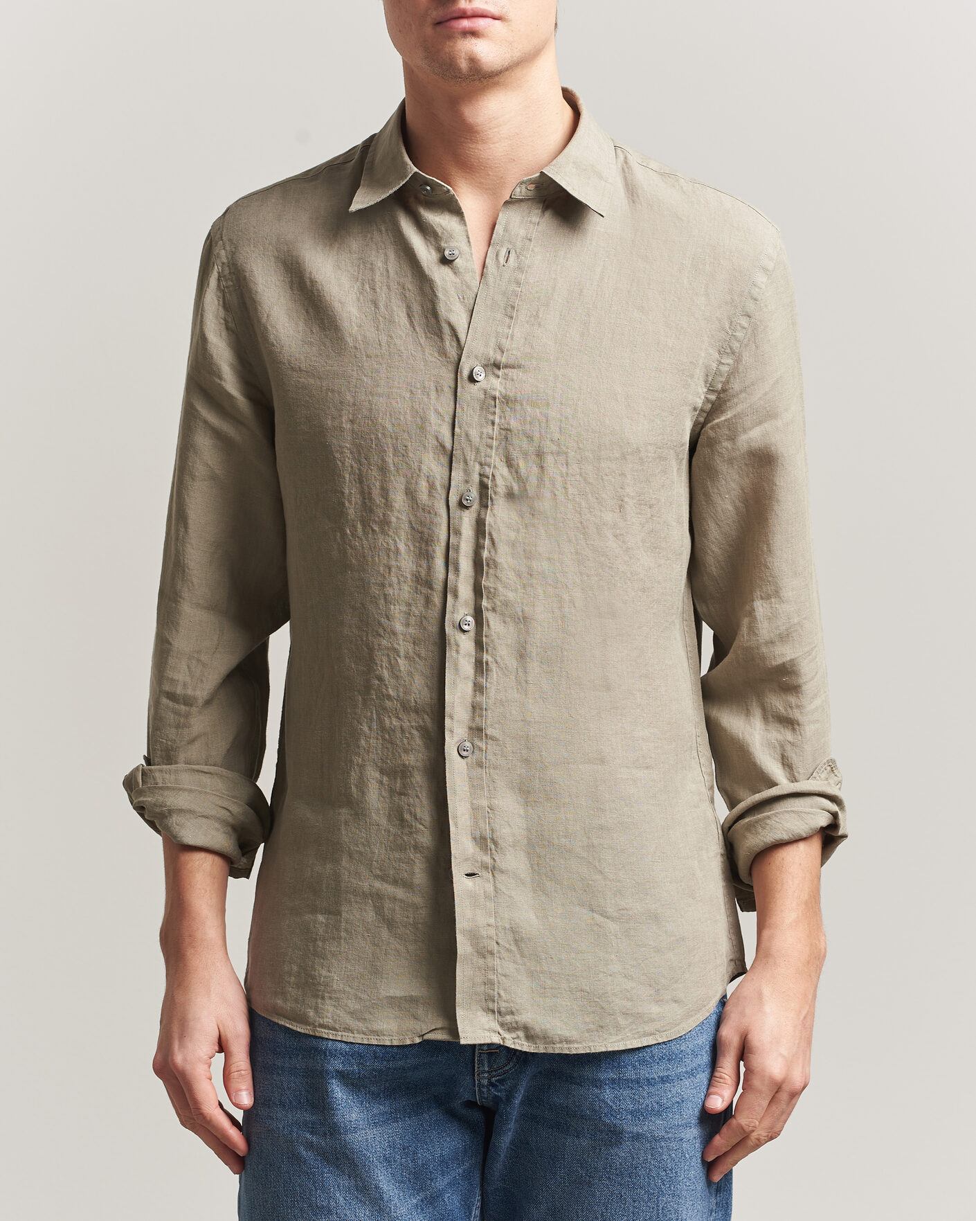 Hombres | Camisas | Tiger of Sweden | Spenser Linen Shirt Mole