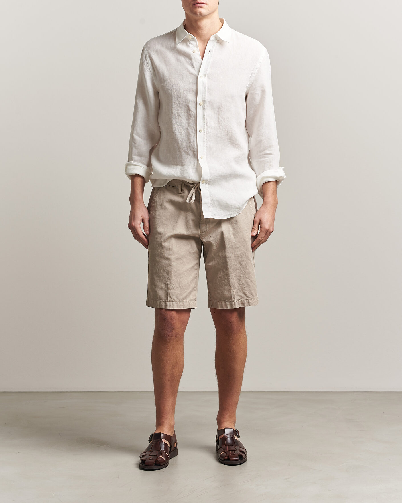Hombres | Camisas | Tiger of Sweden | Spenser Linen Shirt Off White