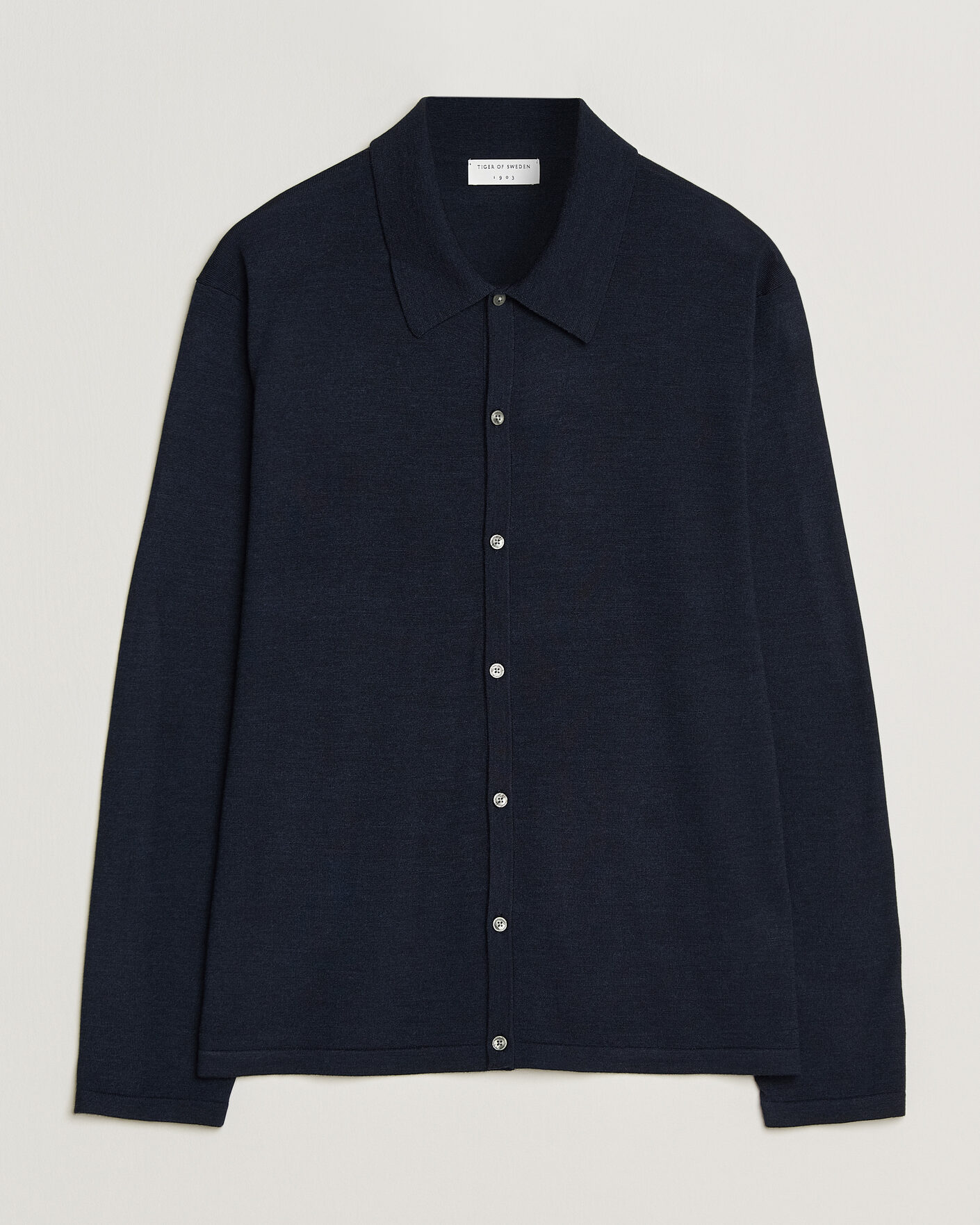 Hombres | Jerséis y prendas de punto | Tiger of Sweden | Verklin Merino Knitted Cardigan Light Ink