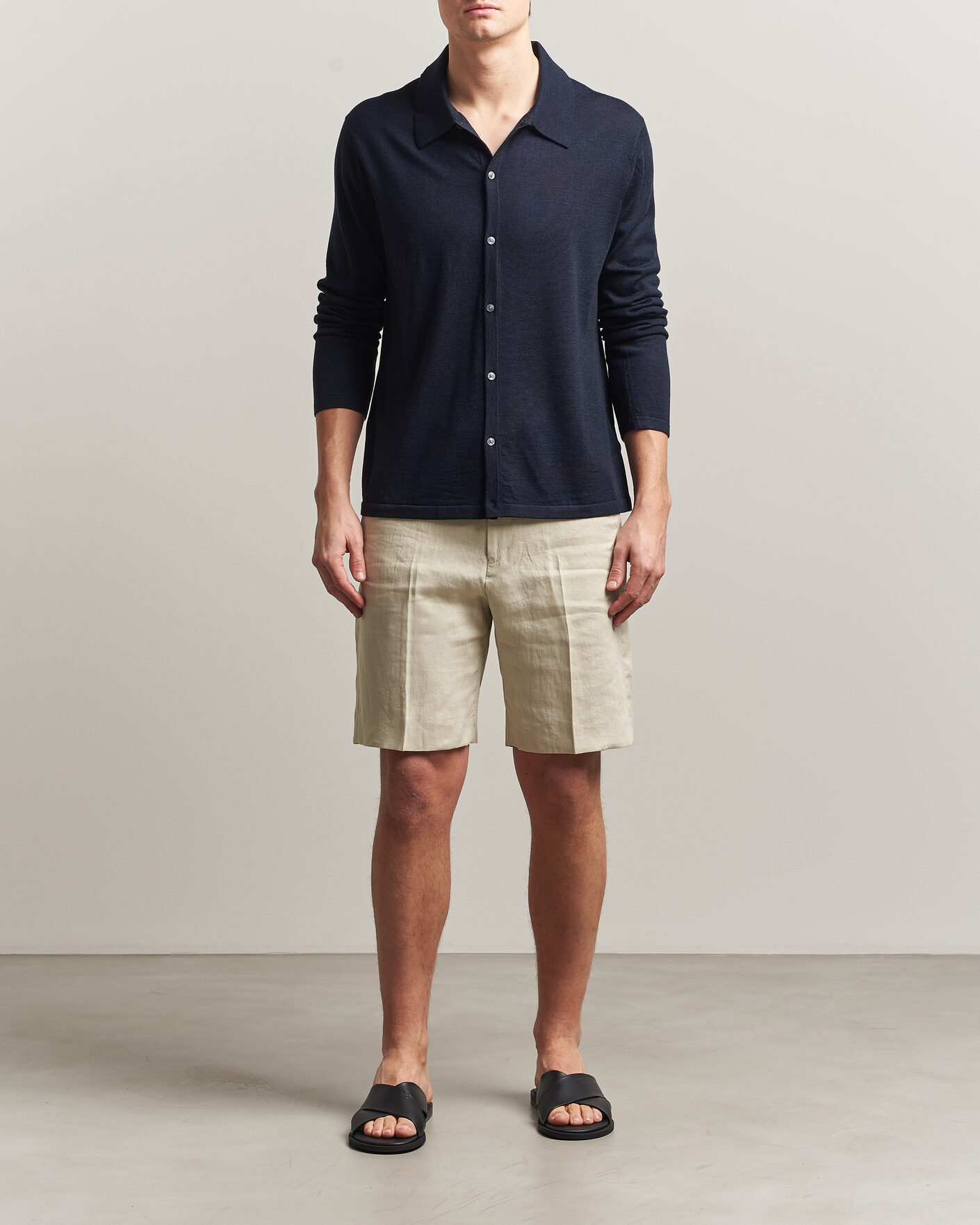 Hombres | Jerséis y prendas de punto | Tiger of Sweden | Verklin Merino Knitted Cardigan Light Ink