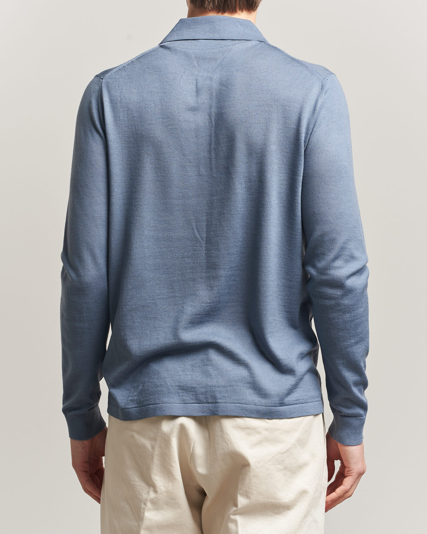 Hombres | Jerséis y prendas de punto | Tiger of Sweden | Eross Merino Knitted Polo Dull Blue