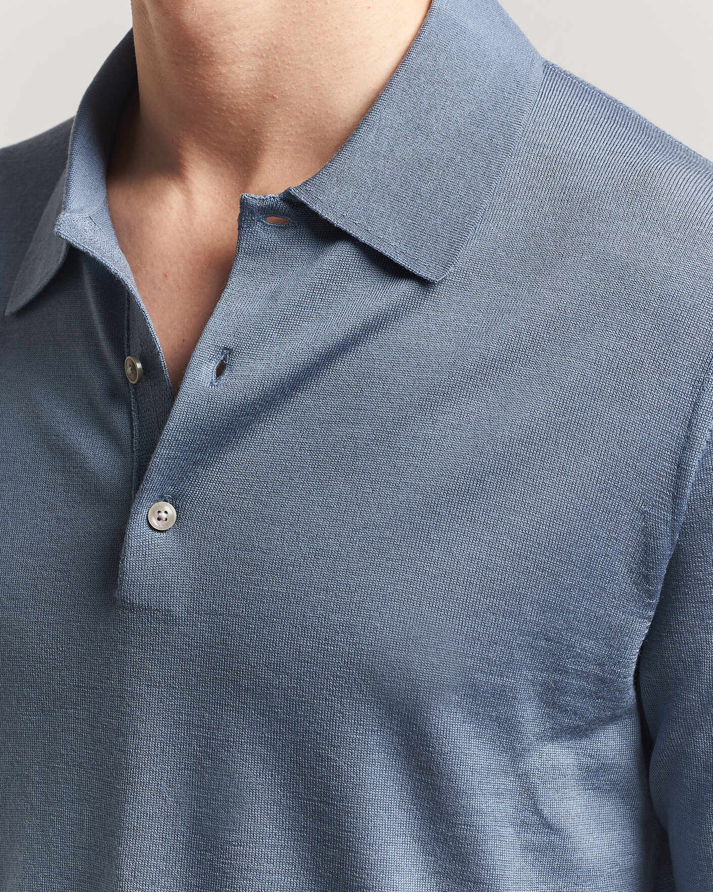 Hombres | Jerséis y prendas de punto | Tiger of Sweden | Eross Merino Knitted Polo Dull Blue