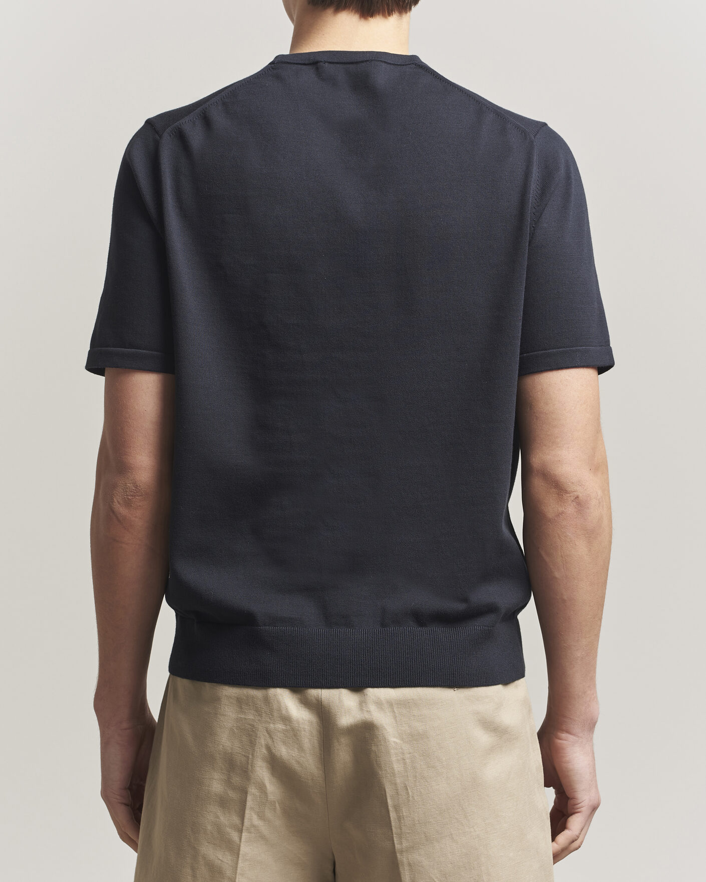 Hombres | Camisetas | Tiger of Sweden | Connor Cotton Knitted T-Shirt Light Ink