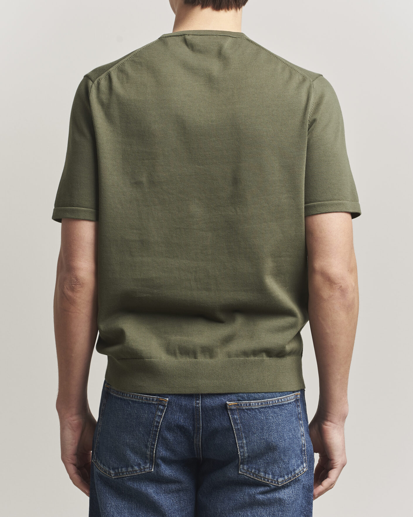 Hombres | Camisetas | Tiger of Sweden | Connor Cotton Knitted T-Shirt Kalamata Green