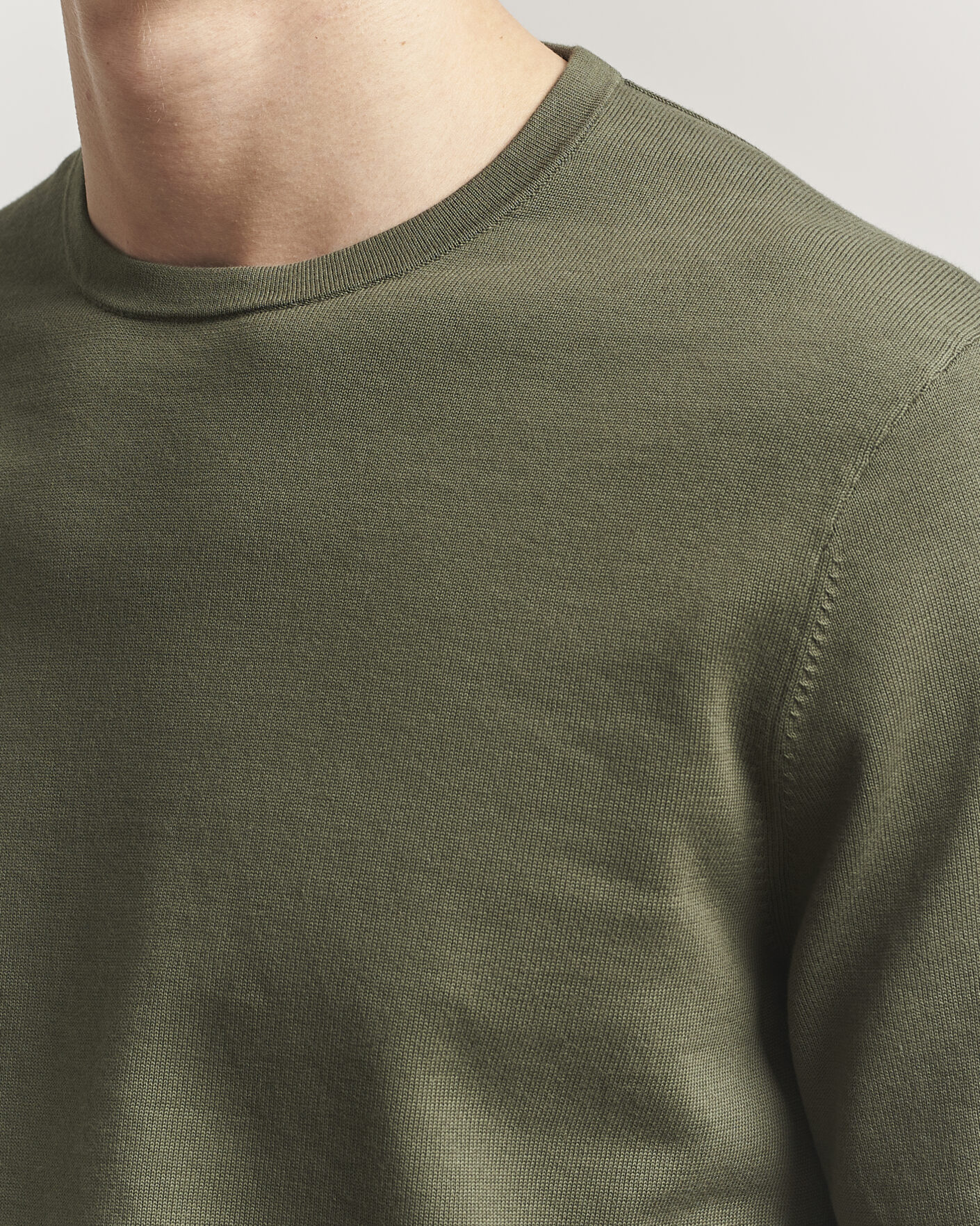 Hombres | Camisetas | Tiger of Sweden | Connor Cotton Knitted T-Shirt Kalamata Green