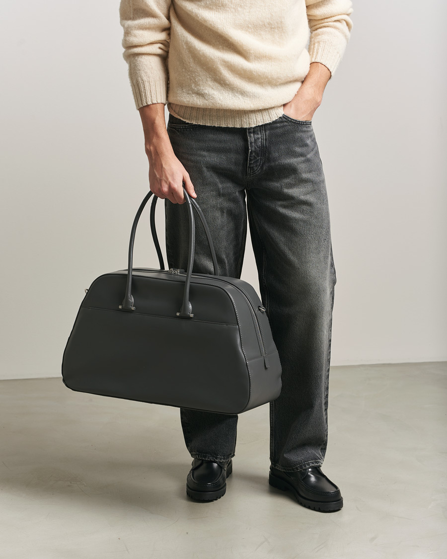 Hombres | Bolsos | Tiger of Sweden | Navisa Smooth Leather Weekendbag Jet Grey