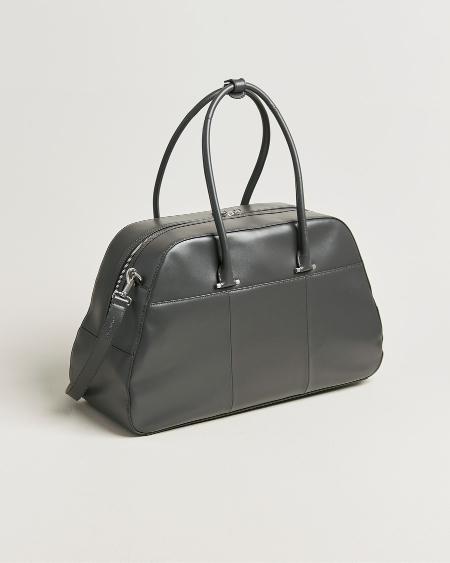 Hombres | Bolsos | Tiger of Sweden | Navisa Smooth Leather Weekendbag Jet Grey