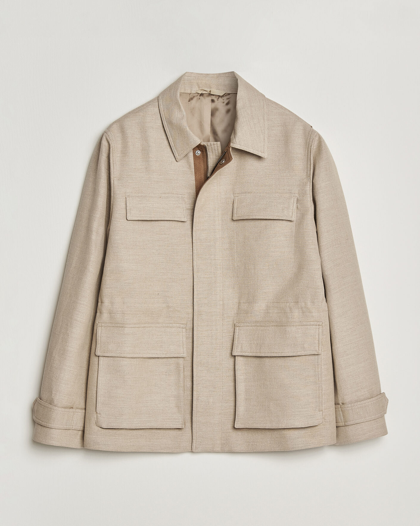 Hombres | Abrigos y chaquetas | Tiger of Sweden | Sandser Cotton/Linen Field Jacket Soft Latte