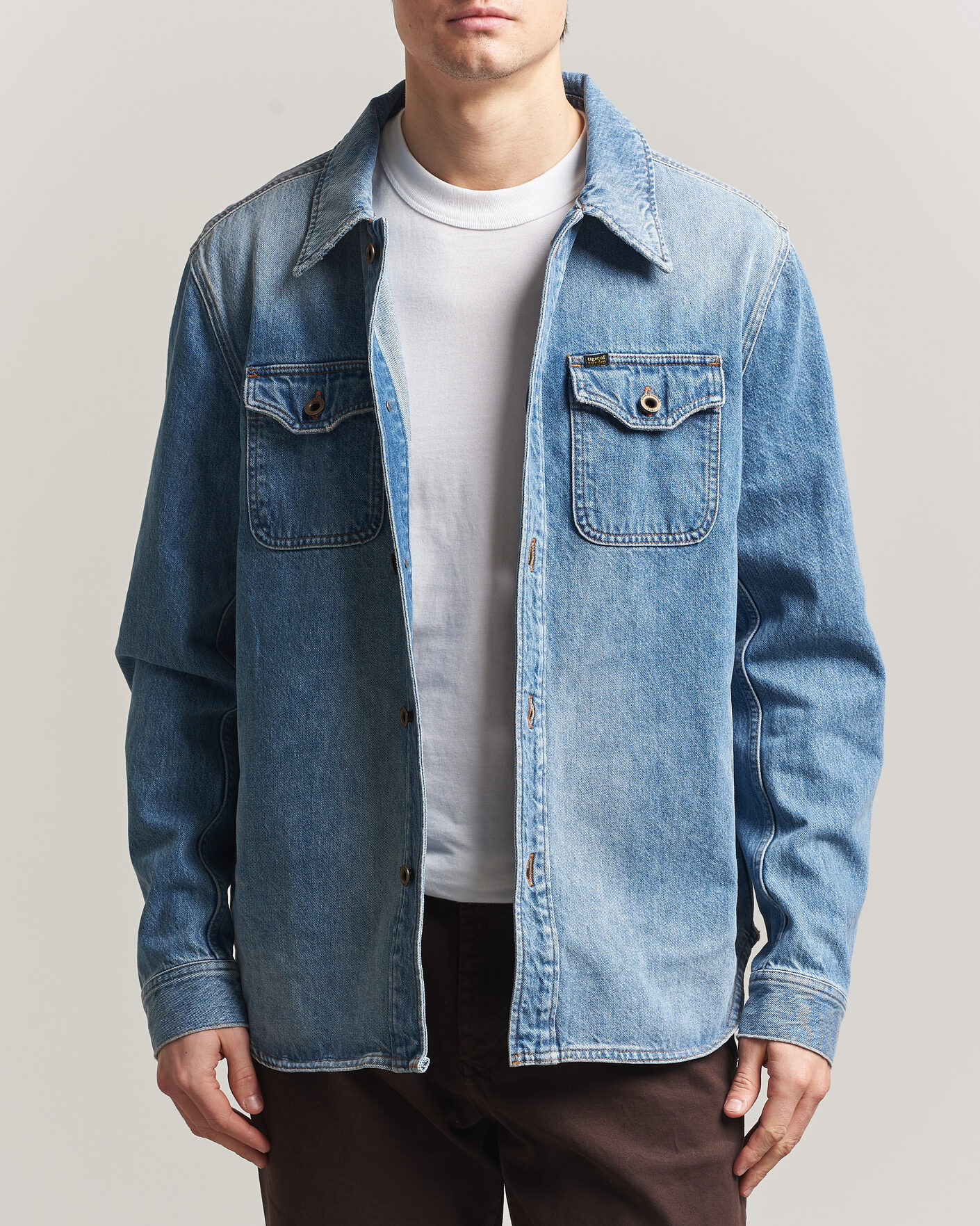 Hombres | Abrigos y chaquetas | Tiger of Sweden | Get Denim Jacket Light Blue