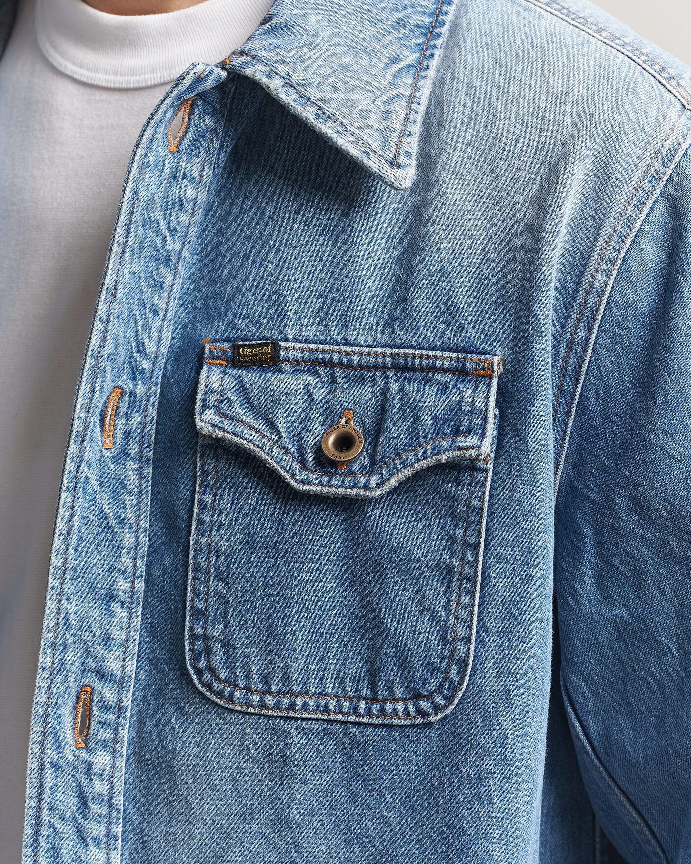 Hombres | Abrigos y chaquetas | Tiger of Sweden | Get Denim Jacket Light Blue