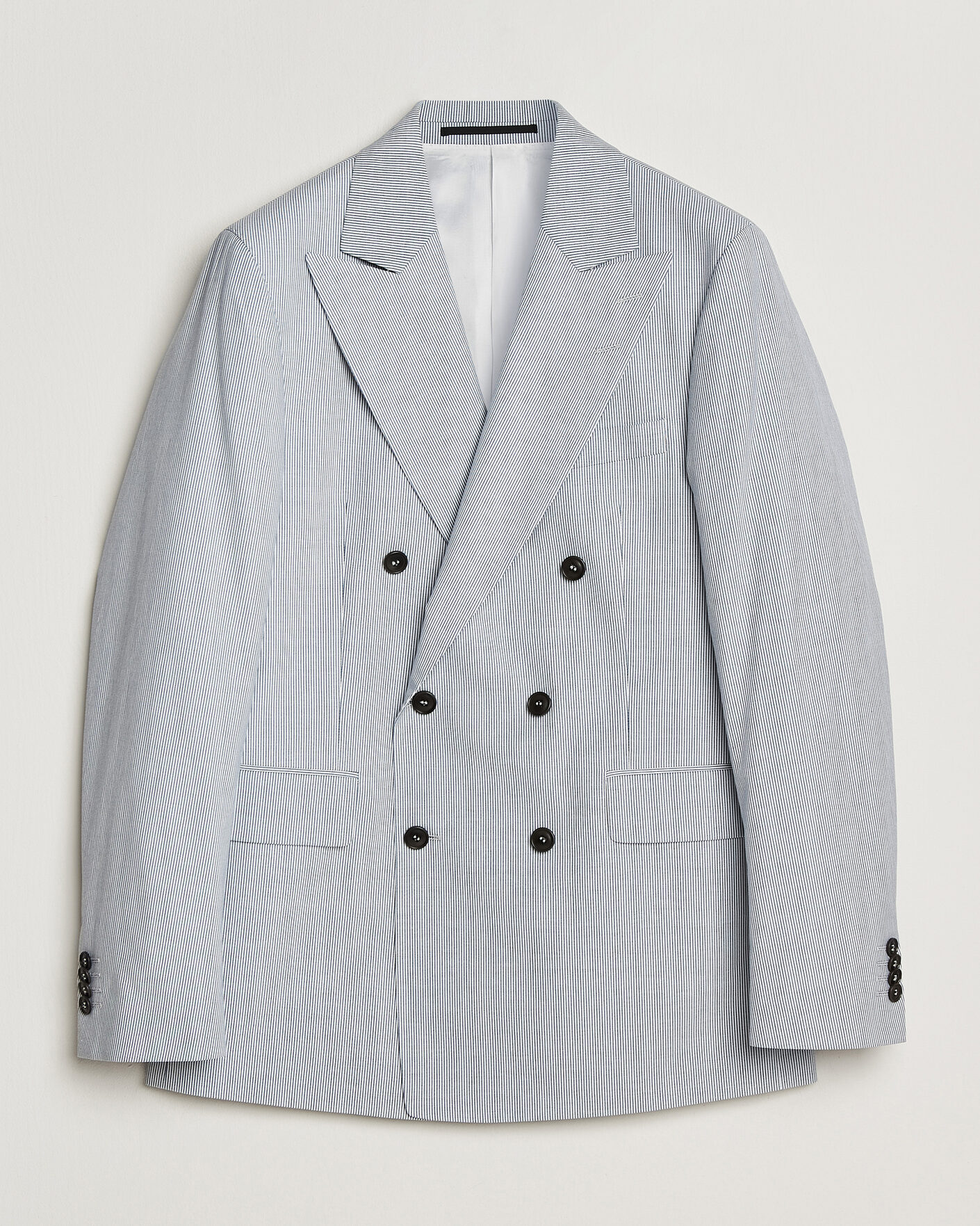 Hombres | Blazers | Tiger of Sweden | Ease Cotton Double Breasted Blazer Thunder Blue